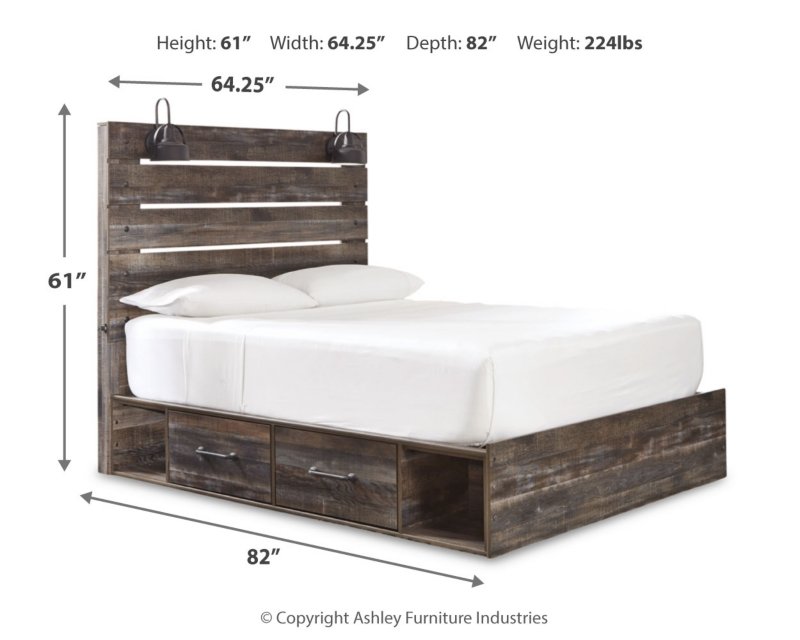 Drystan Queen Panel Bed with 2 Storage Drawers - Image 3