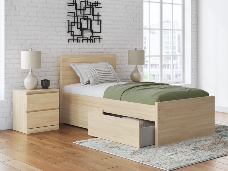 Onita Twin Panel Platform Bed with 1 Side Storage - Image 3