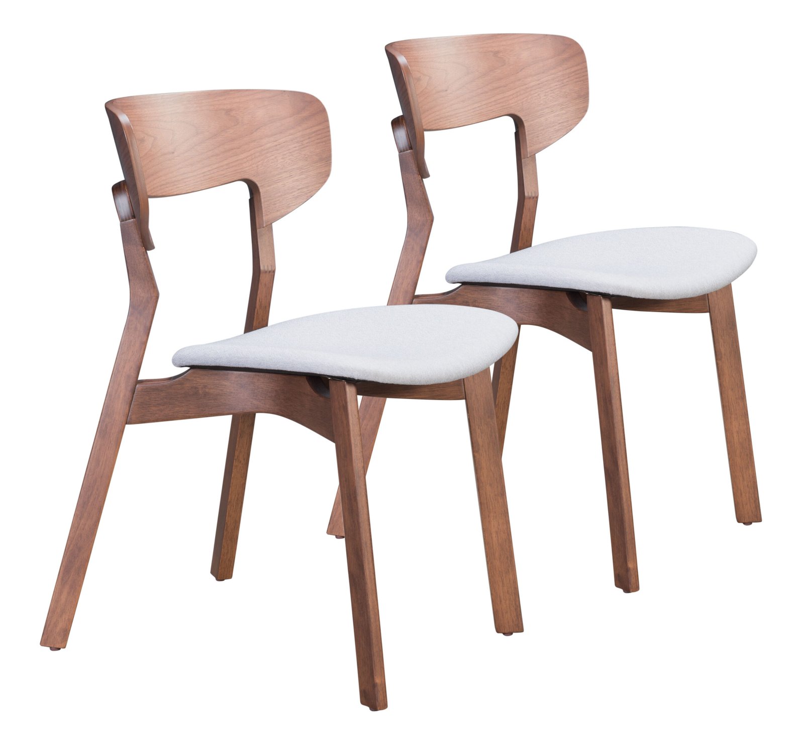 Russell Dining Chair (Set of 2) Walnut & Light Gray - Image 11