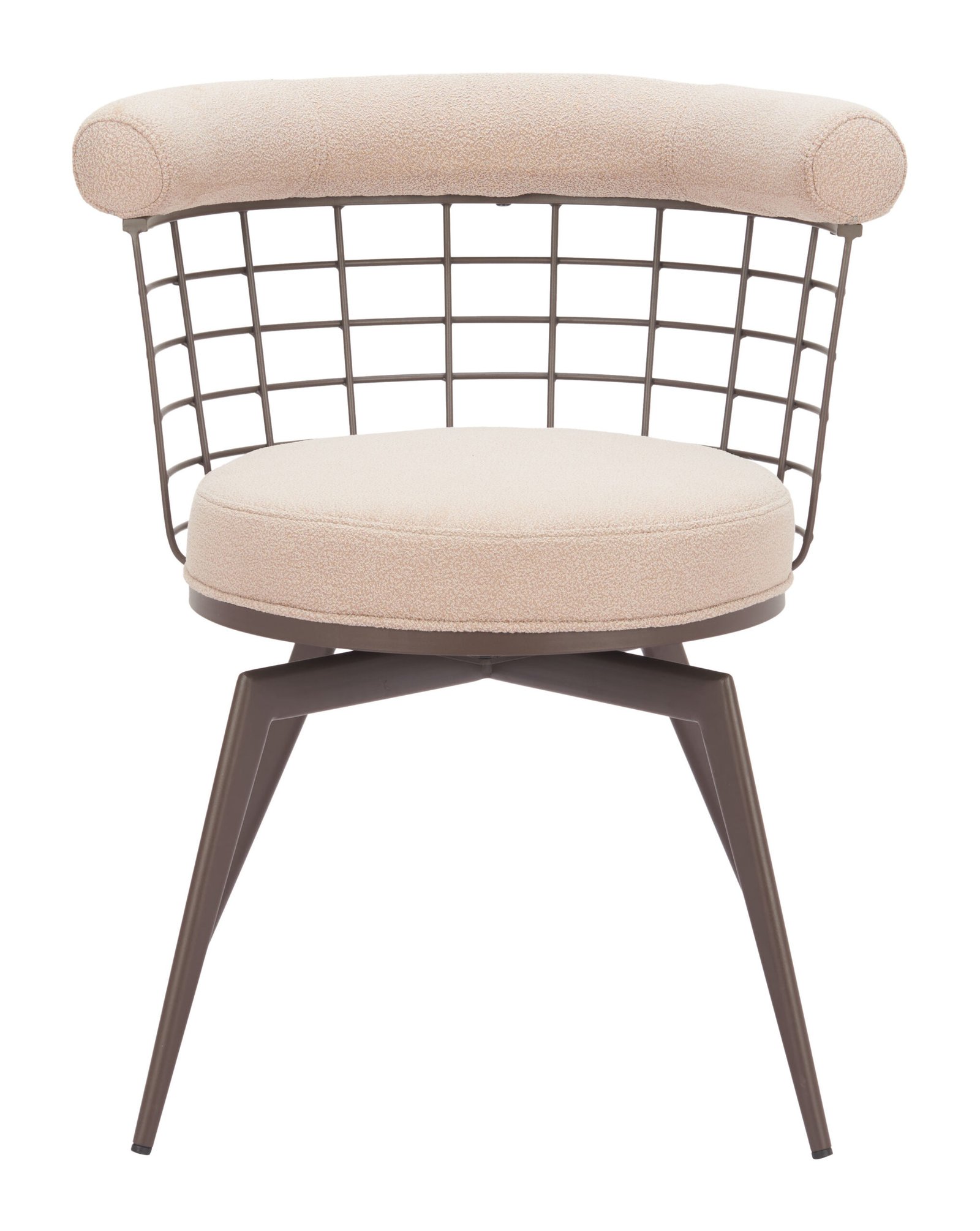 Saku Swivel Dining Chair Beige & Brown - Image 7