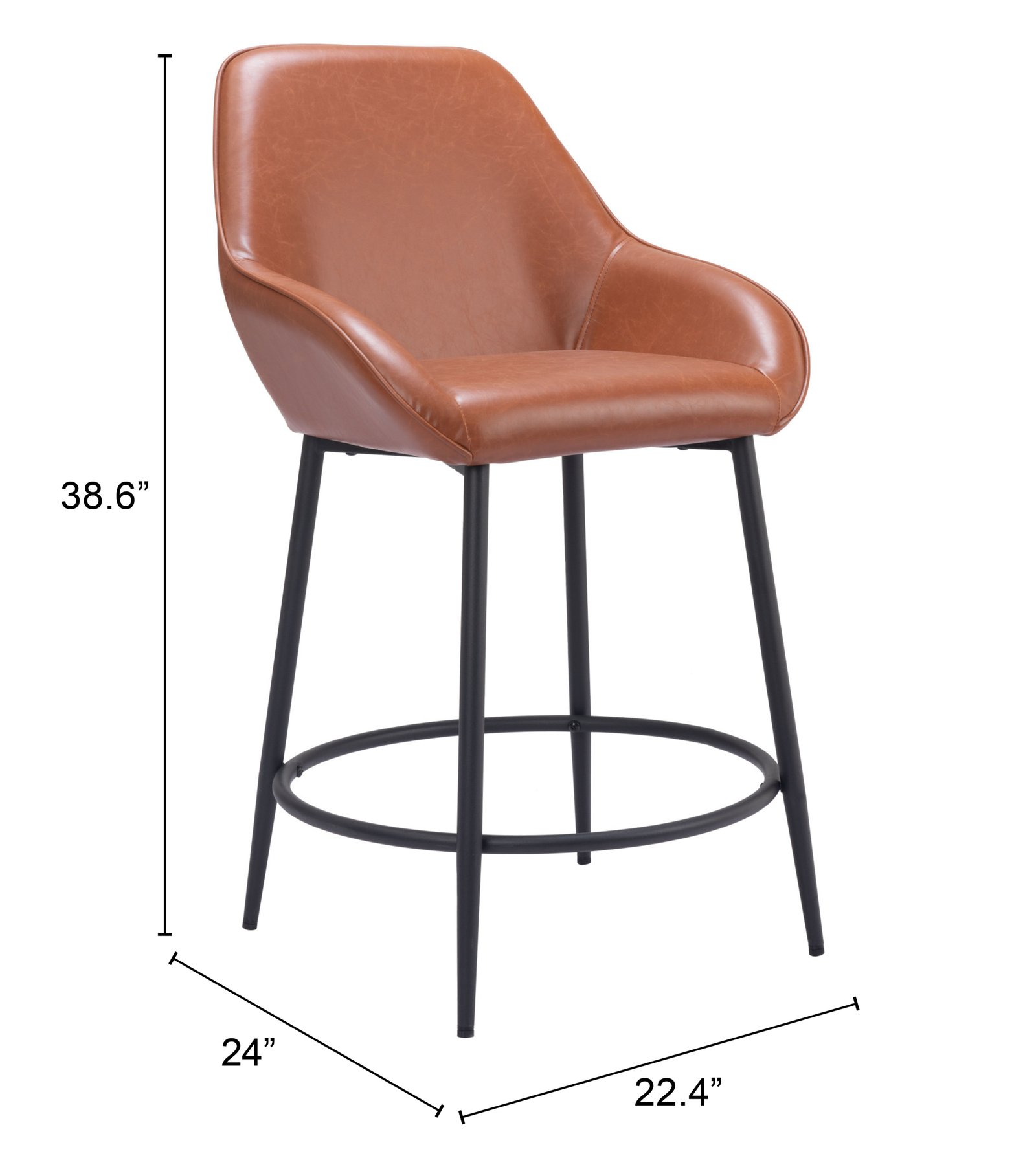 Vila Counter Stool (Set of 2) Brown - Image 9