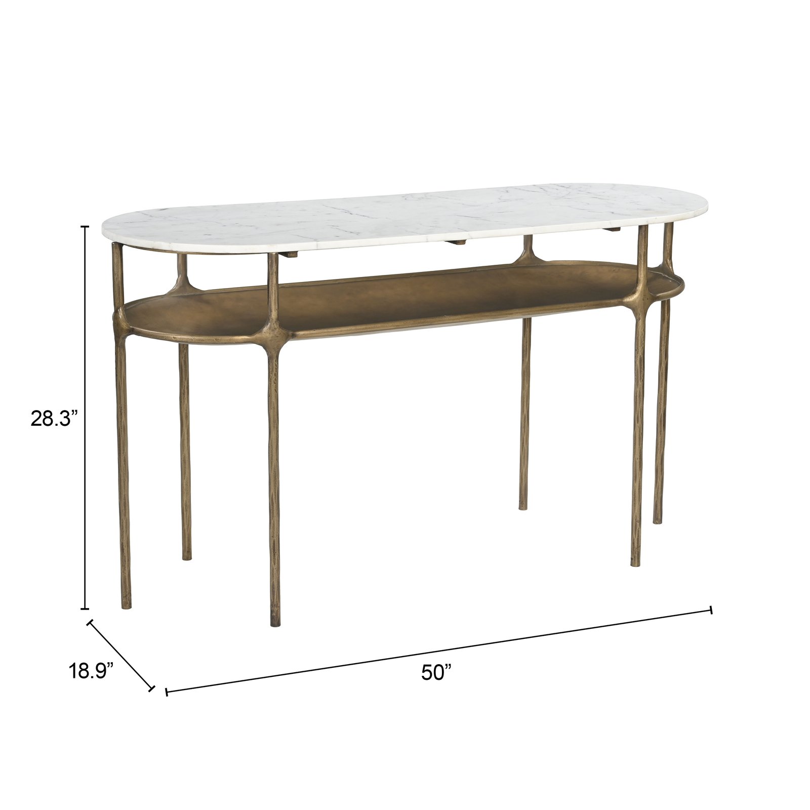 Bild Console Table White & Brass - Image 8