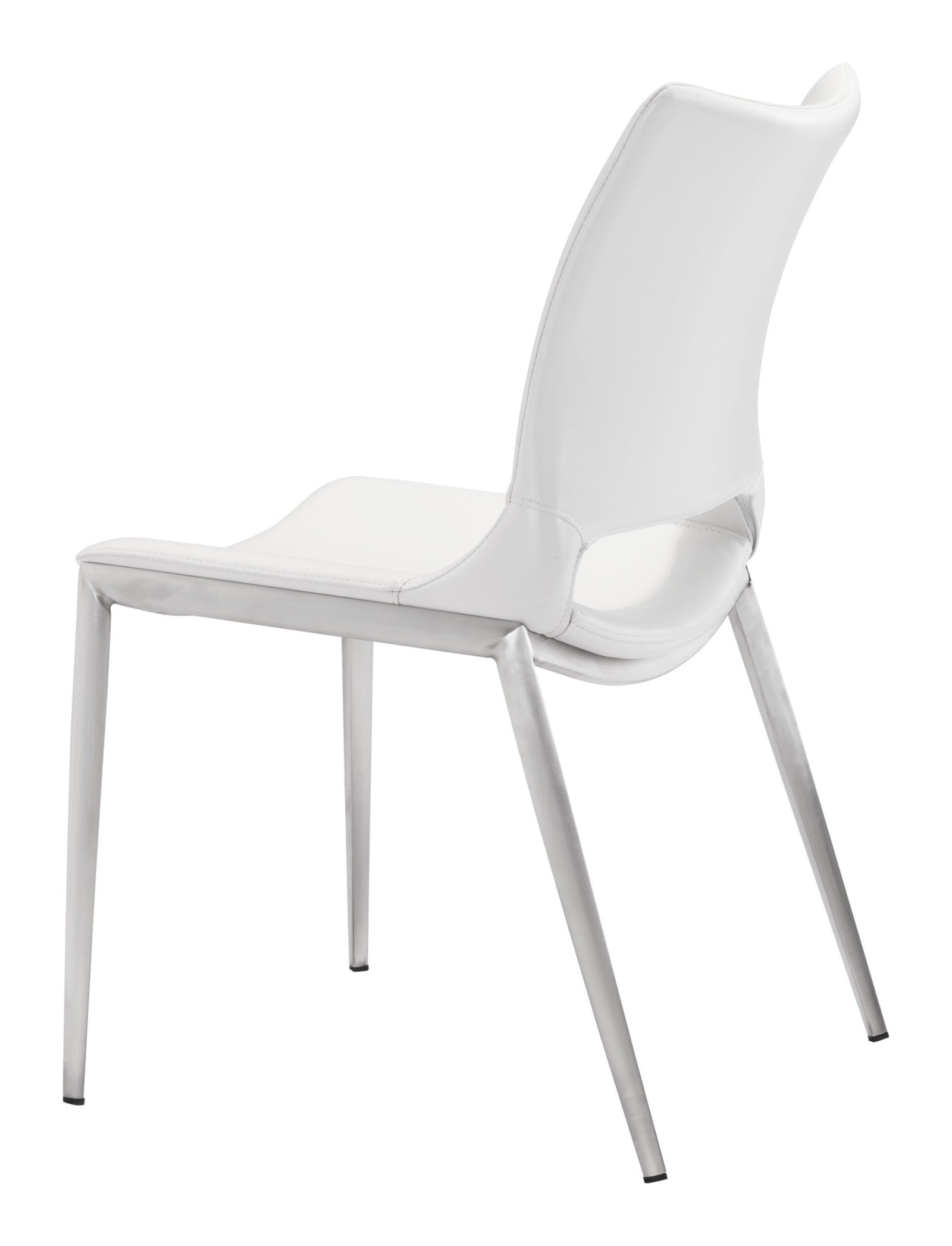 Ace Dining Chair (Set of 2) White & Silver - Image 8