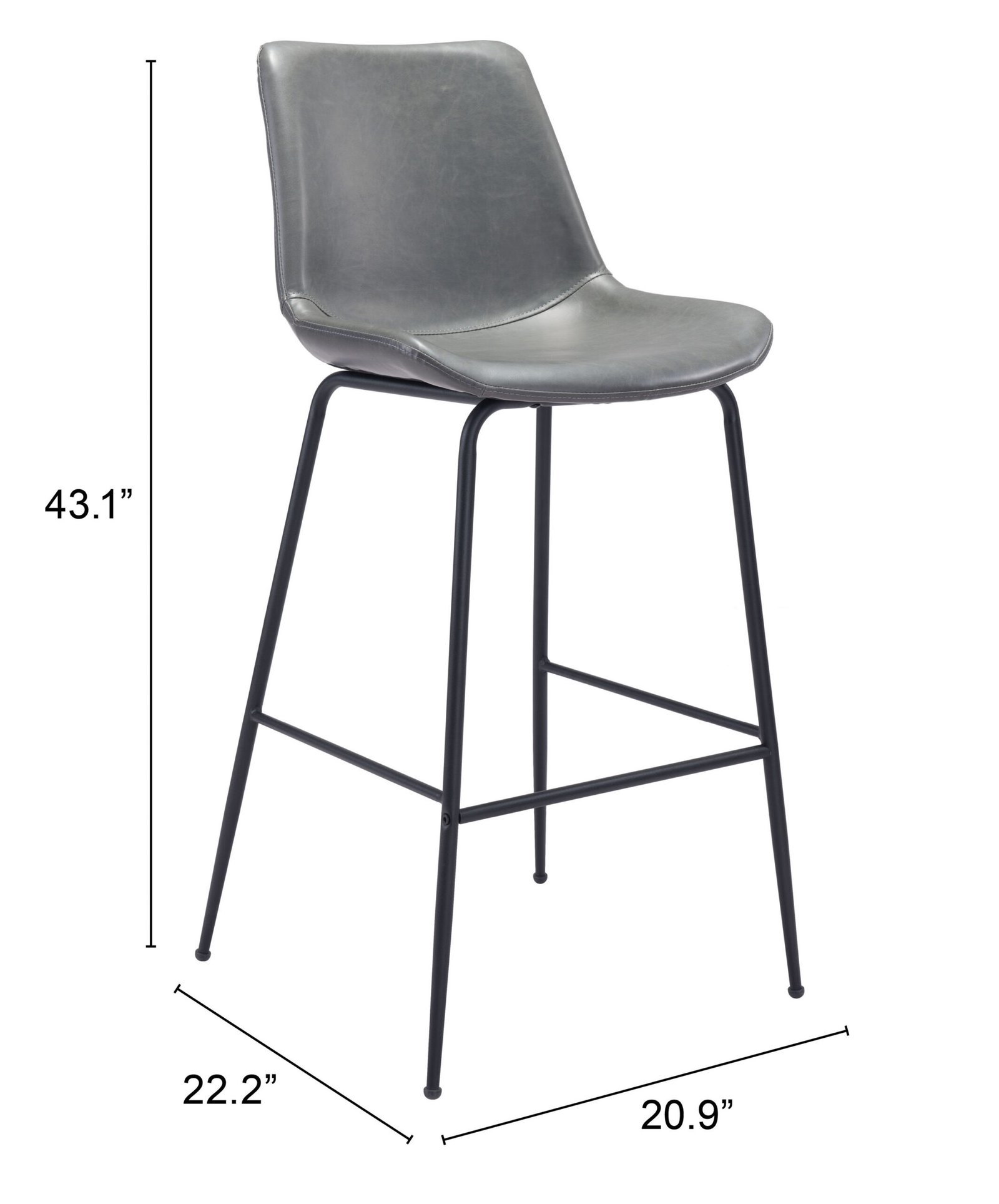 Byron Barstool Gray - Image 11