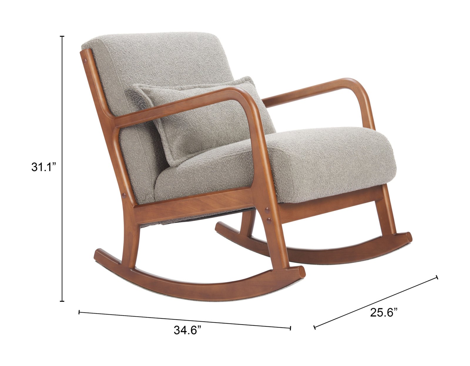Hady Rocking Chair Gray - Image 8