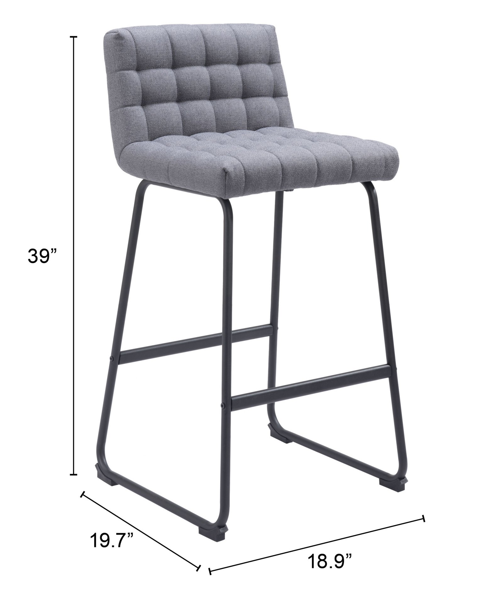 Pago Barstool (Set of 2) Gray - Image 12