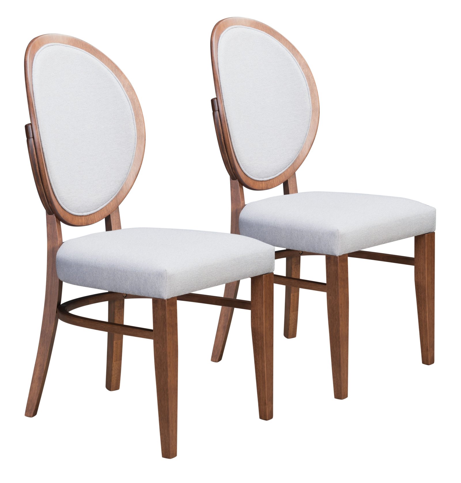 Regents Dining Chair (Set of 2) Walnut & Light Gray - Image 10