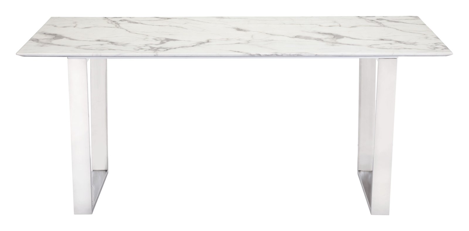 Atlas Dining Table White & Silver - Image 4