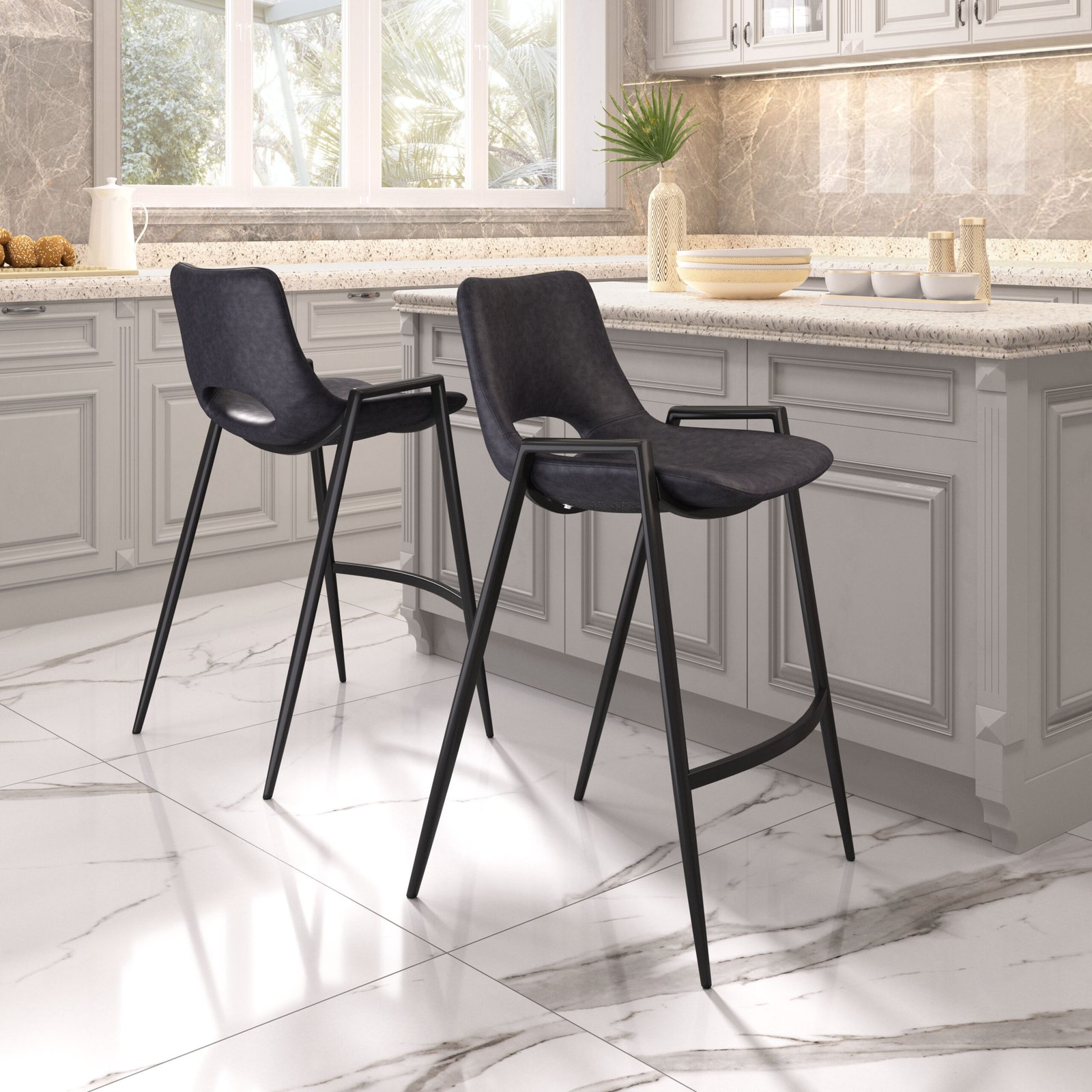 Desi Counter Stool (Set of 2) Black - Image 2
