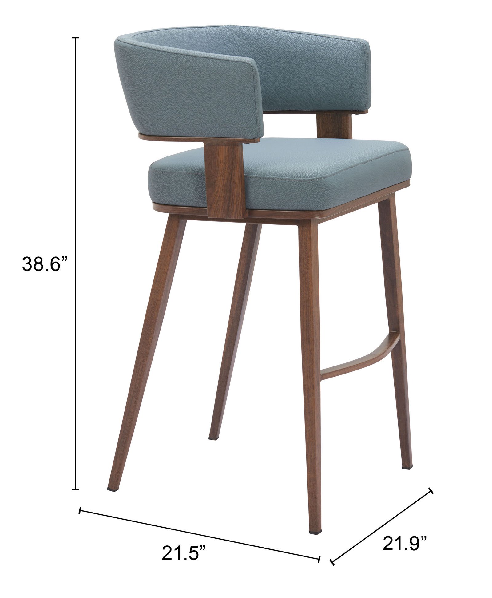 Poise Barstool Azure Gray & Walnut - Image 8