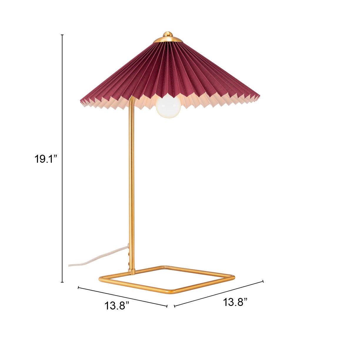 Charo Table Lamp Red & Gold - Image 9