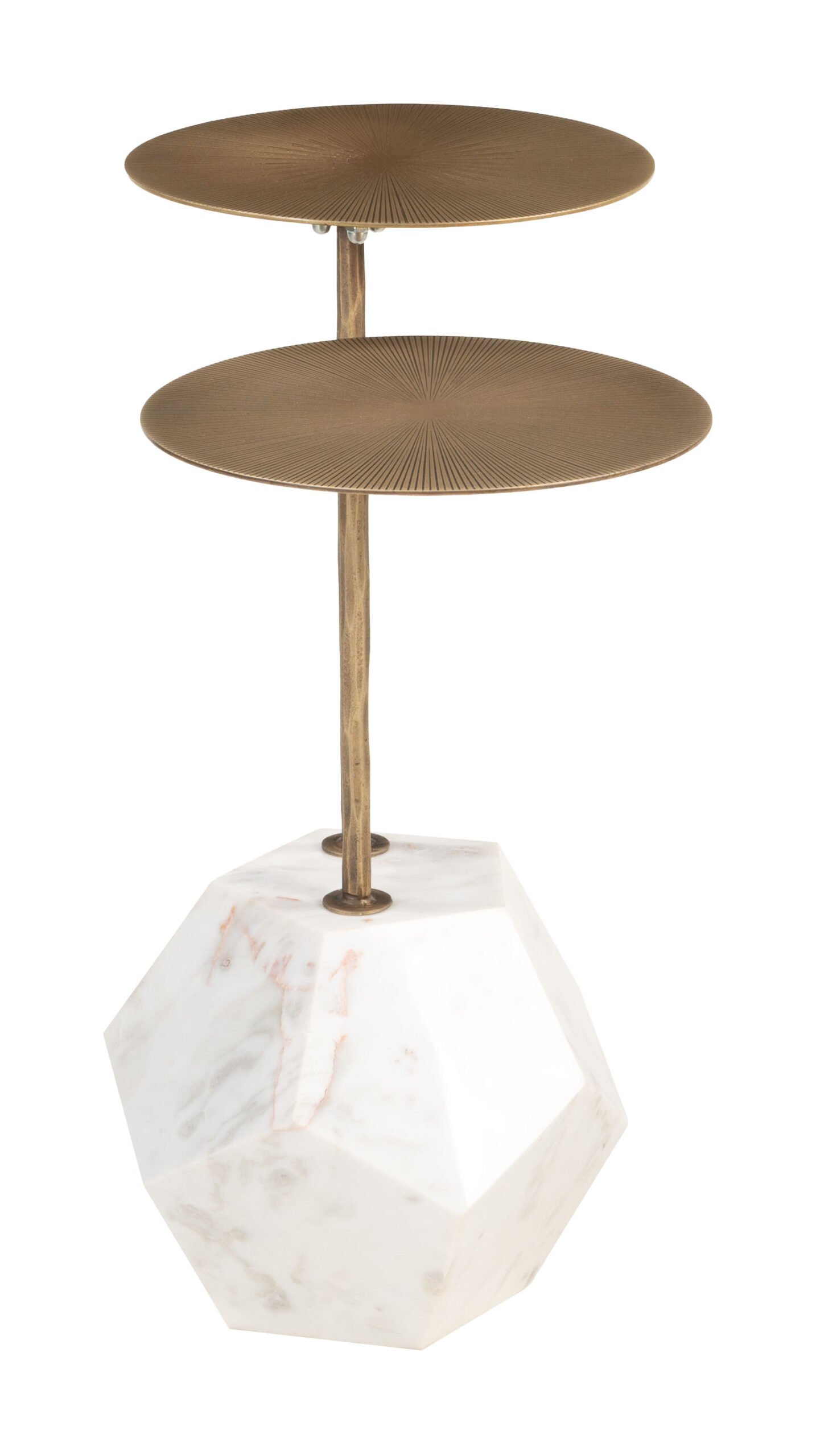Anten Side Table Brass & White - Image 4