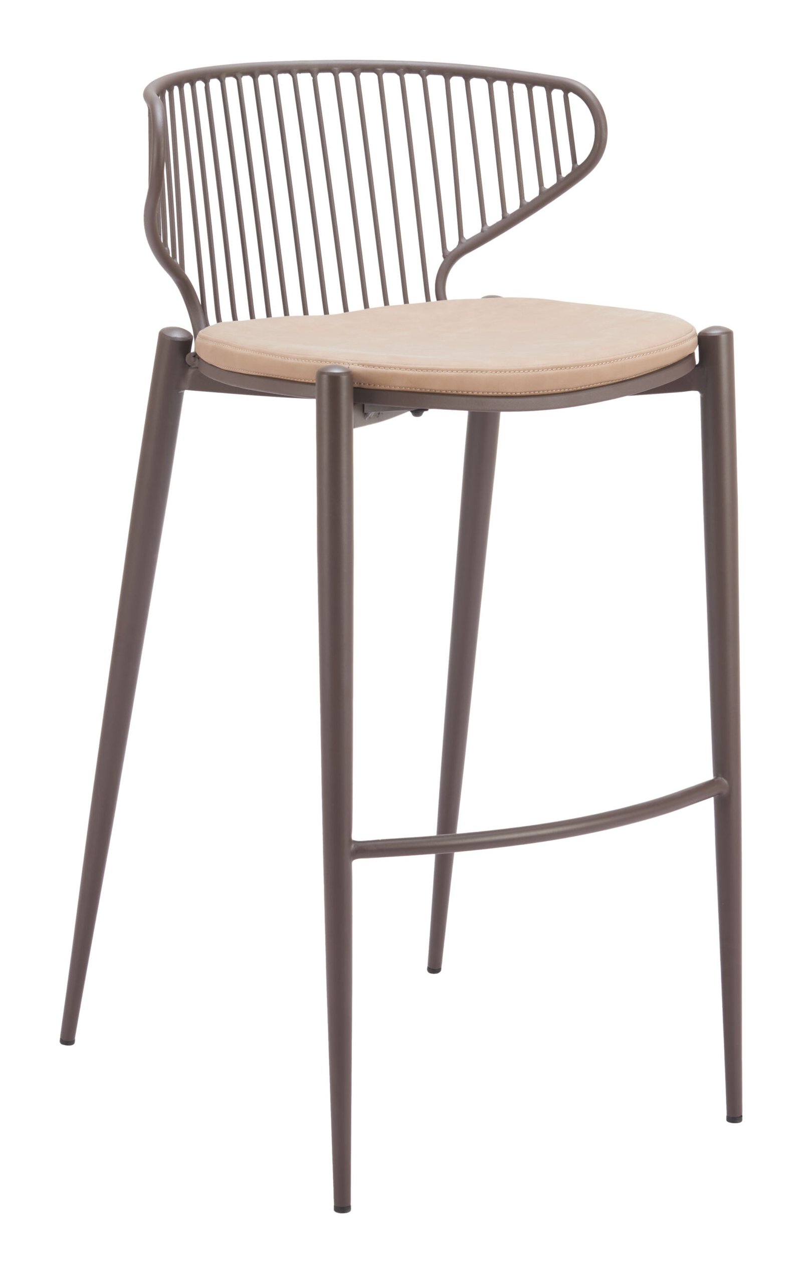 Silues Barstool (Set of 2) Taupe & Brown - Image 6