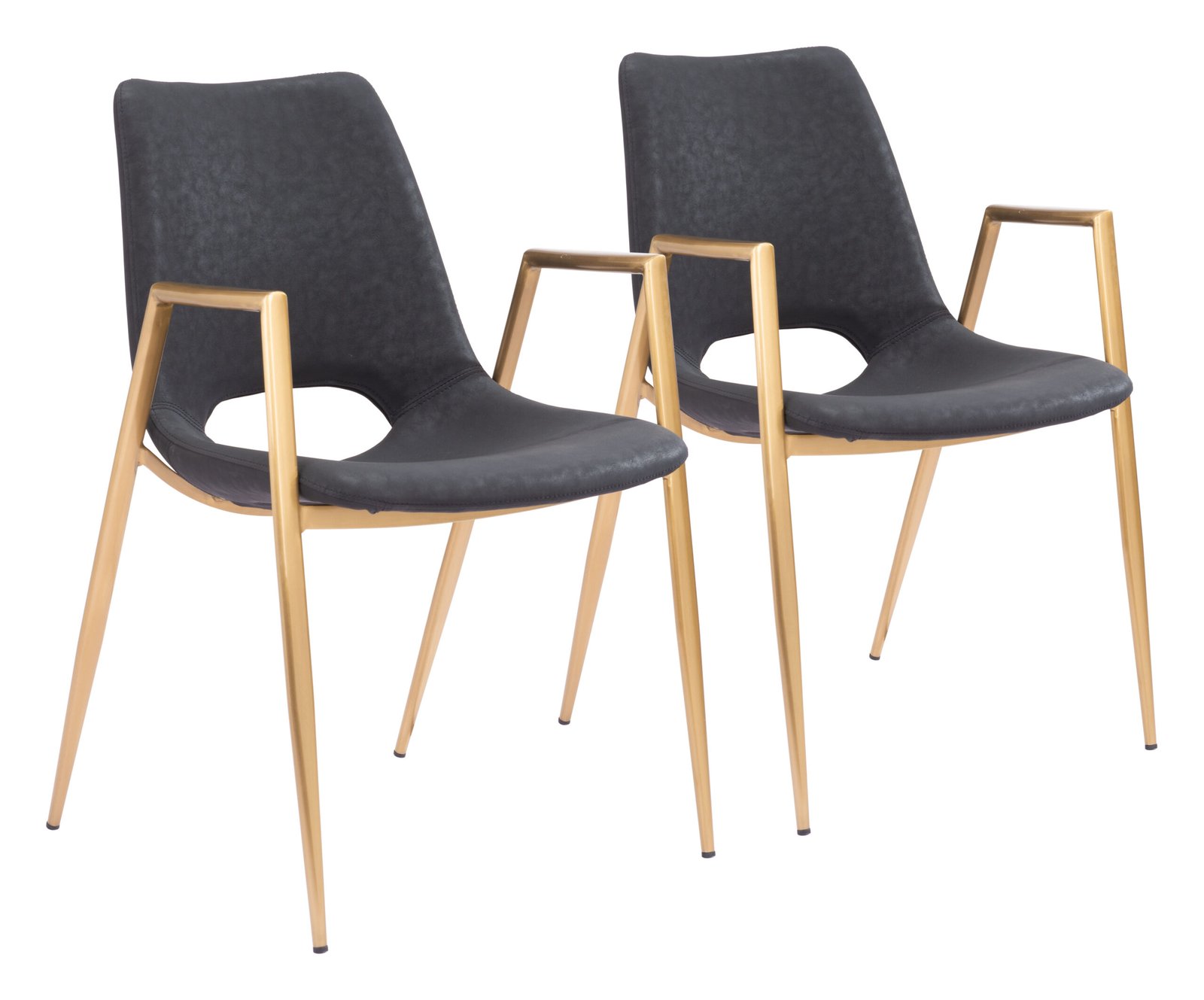 Desi Dining Chair (Set of 2) Black & Gold - Image 11