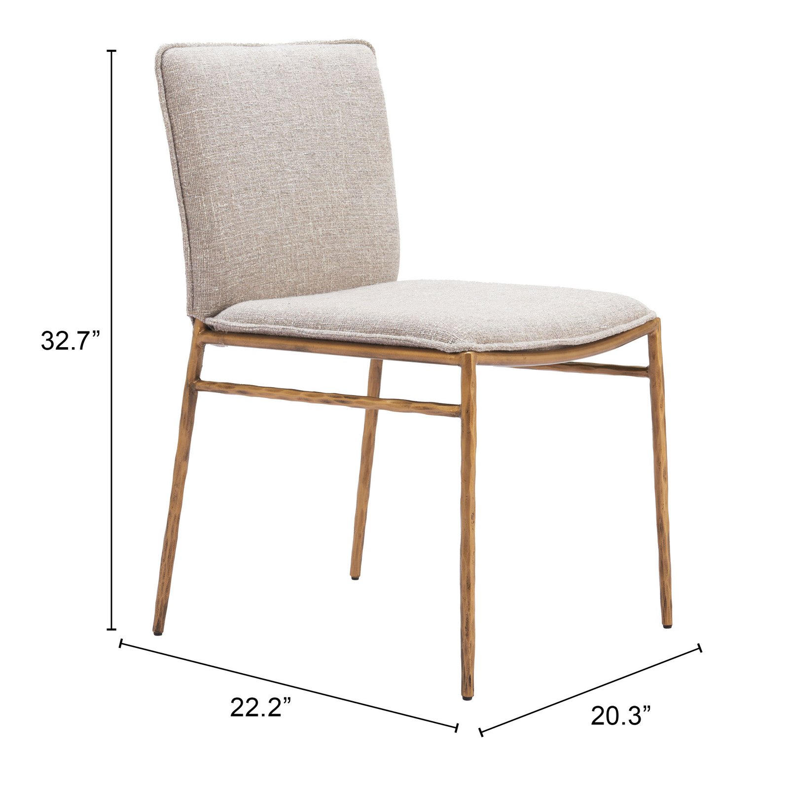 Nordvest Dining Chair Beige & Gold - Image 10