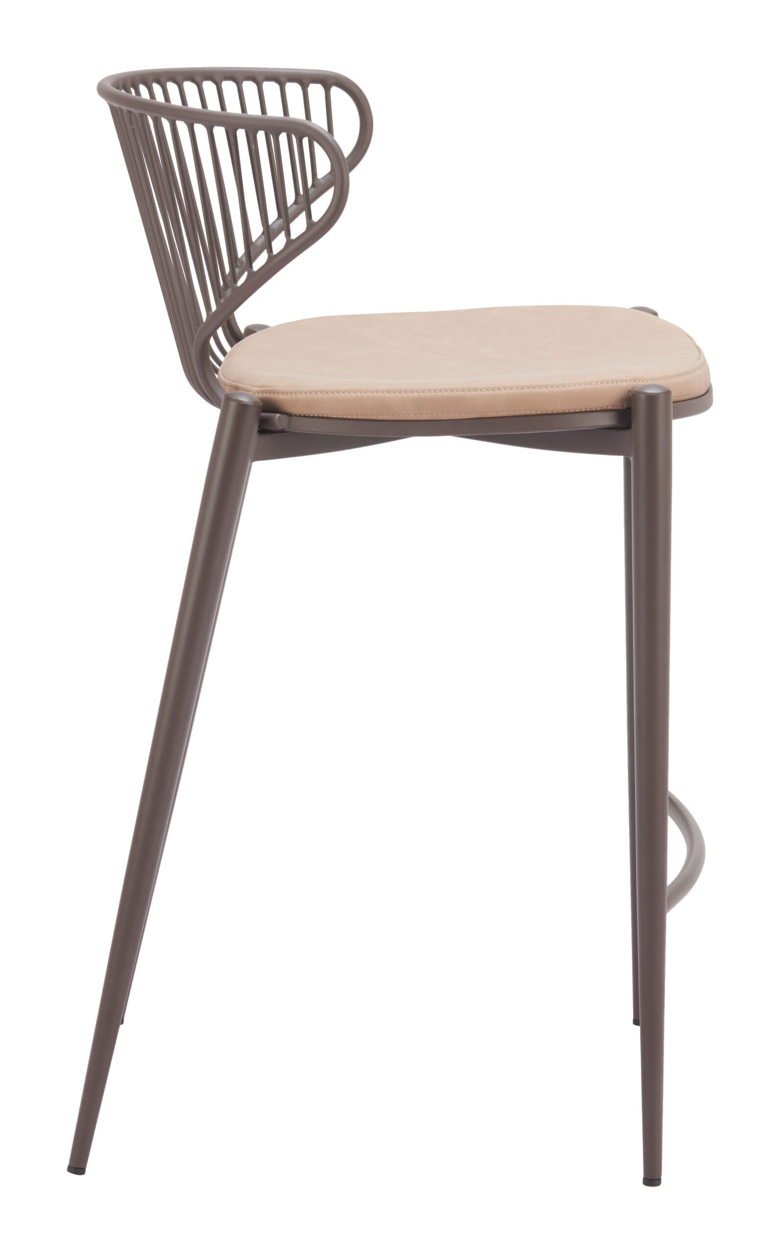 Silues Counter Stool (Set of 2) Taupe & Brown - Image 2