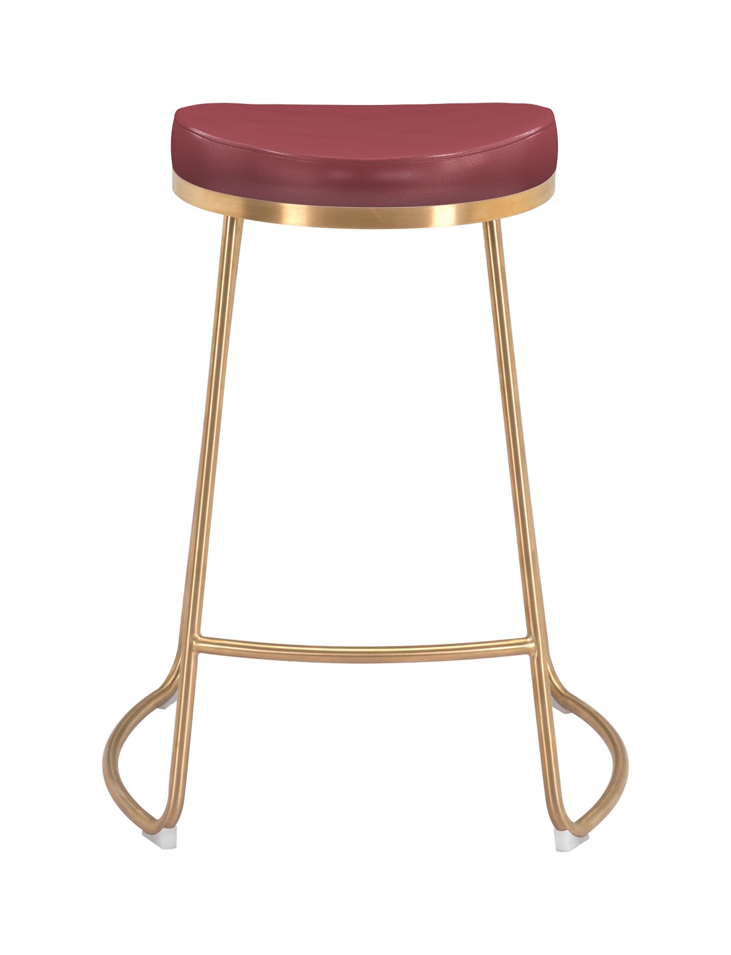 Bree Counter Stool (Set of 2) Burgundy & Gold - Image 5