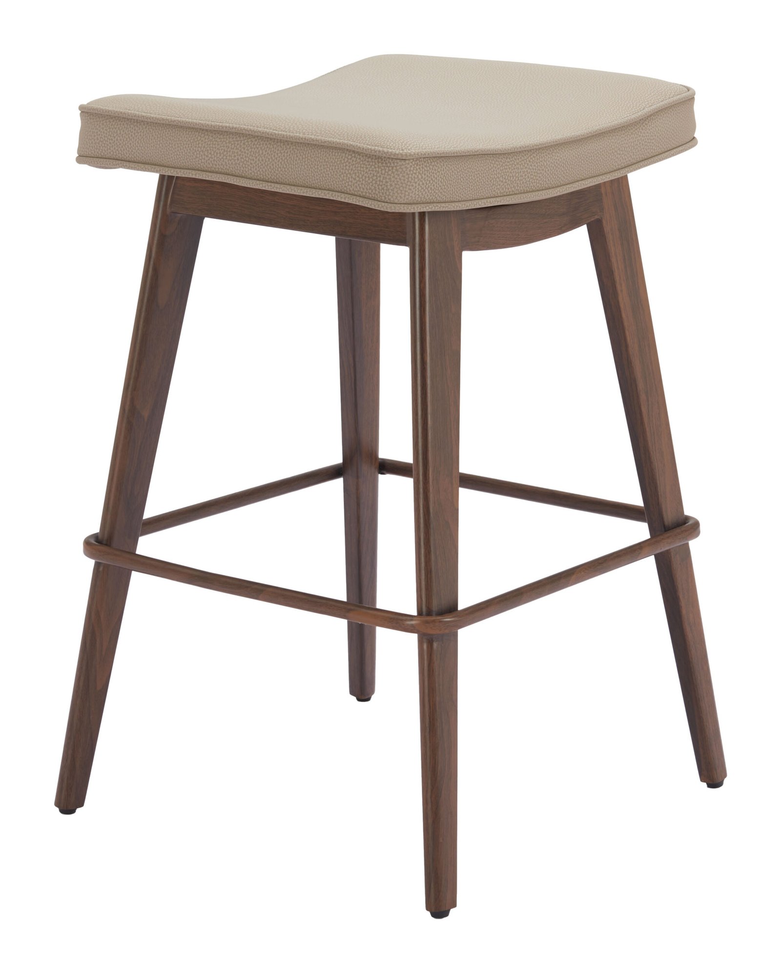 Divat Counter Stool (Set of 2) Beige & Walnut - Image 4
