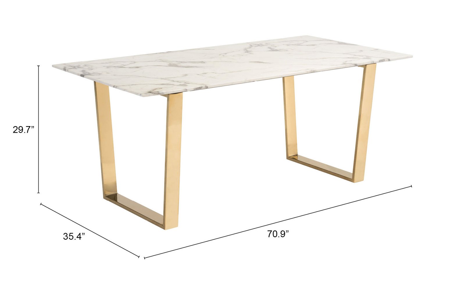 Atlas Dining Table White & Gold - Image 10