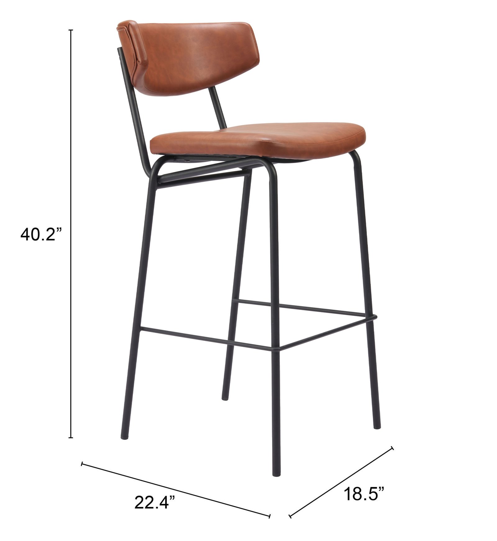 Charon Barstool (Set of 2) Vintage Brown - Image 10