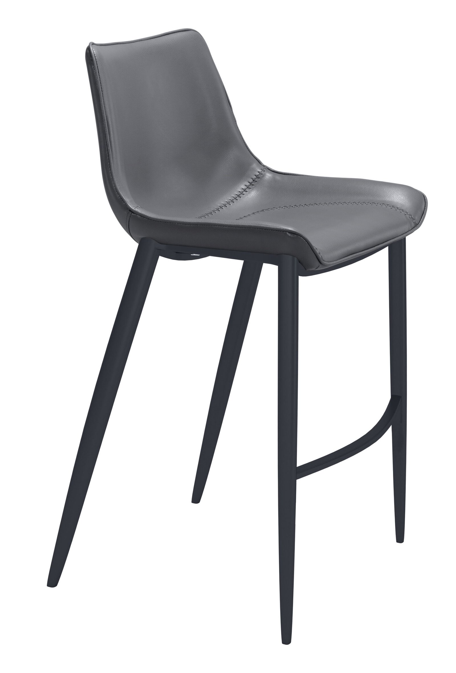 Magnus Barstool (Set of 2) Dark Gray & Black - Image 2