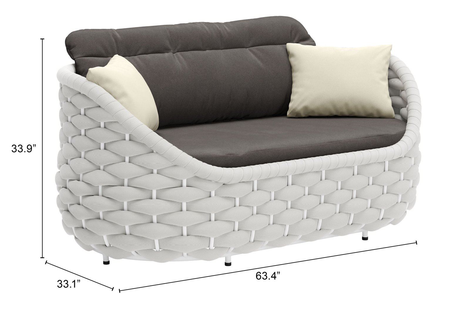 Coral Reef Loveseat Gray - Image 12