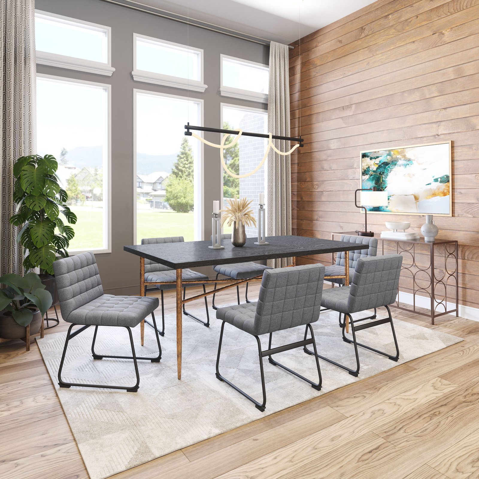 Pago Dining Chair (Set of 2) Gray - Image 2