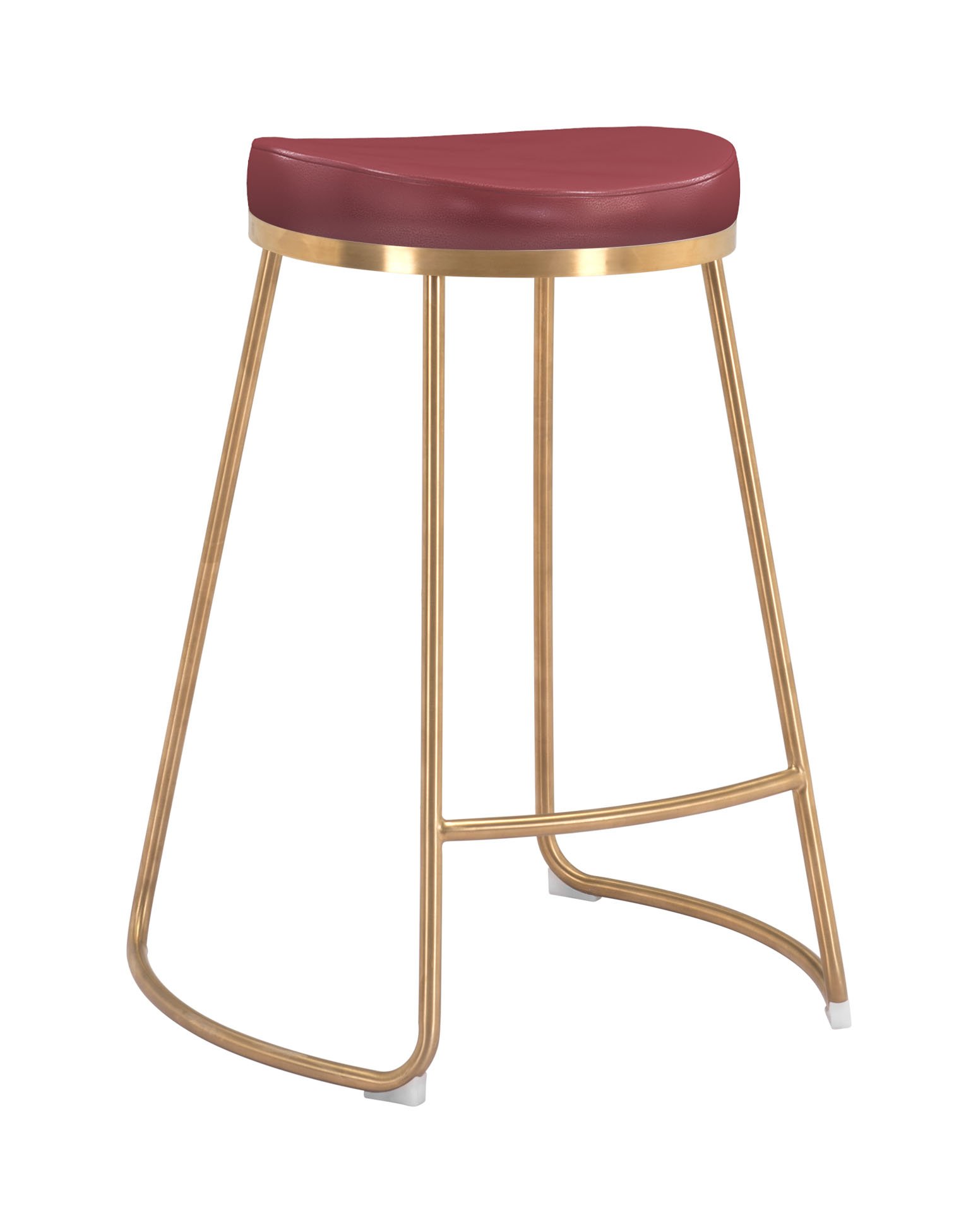 Bree Counter Stool (Set of 2) Burgundy & Gold - Image 3