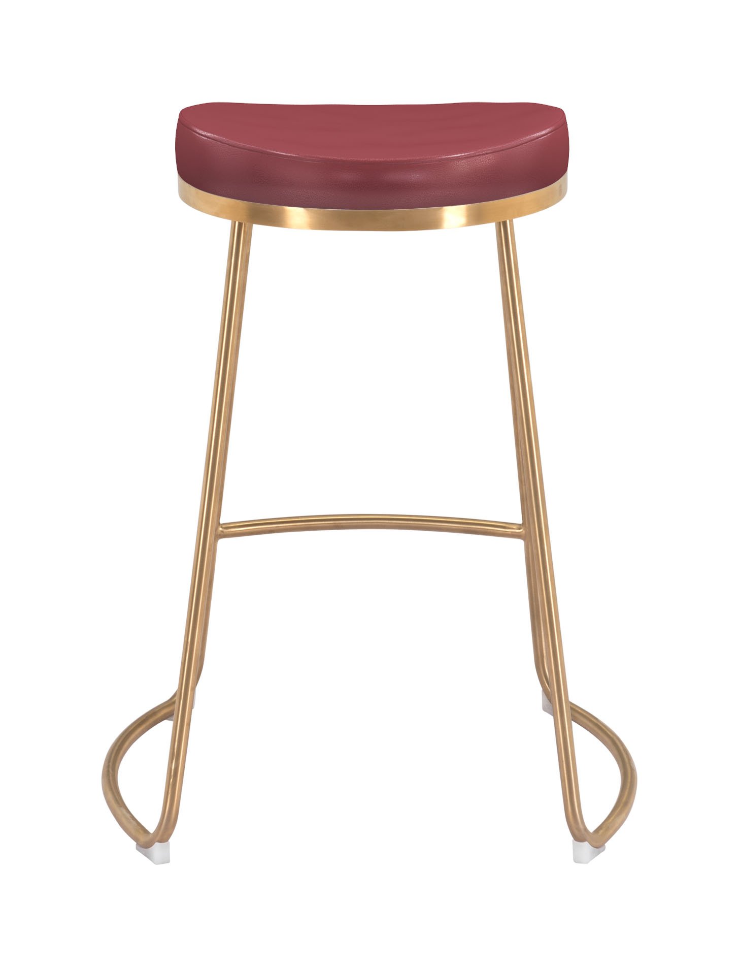 Bree Counter Stool (Set of 2) Burgundy & Gold - Image 6