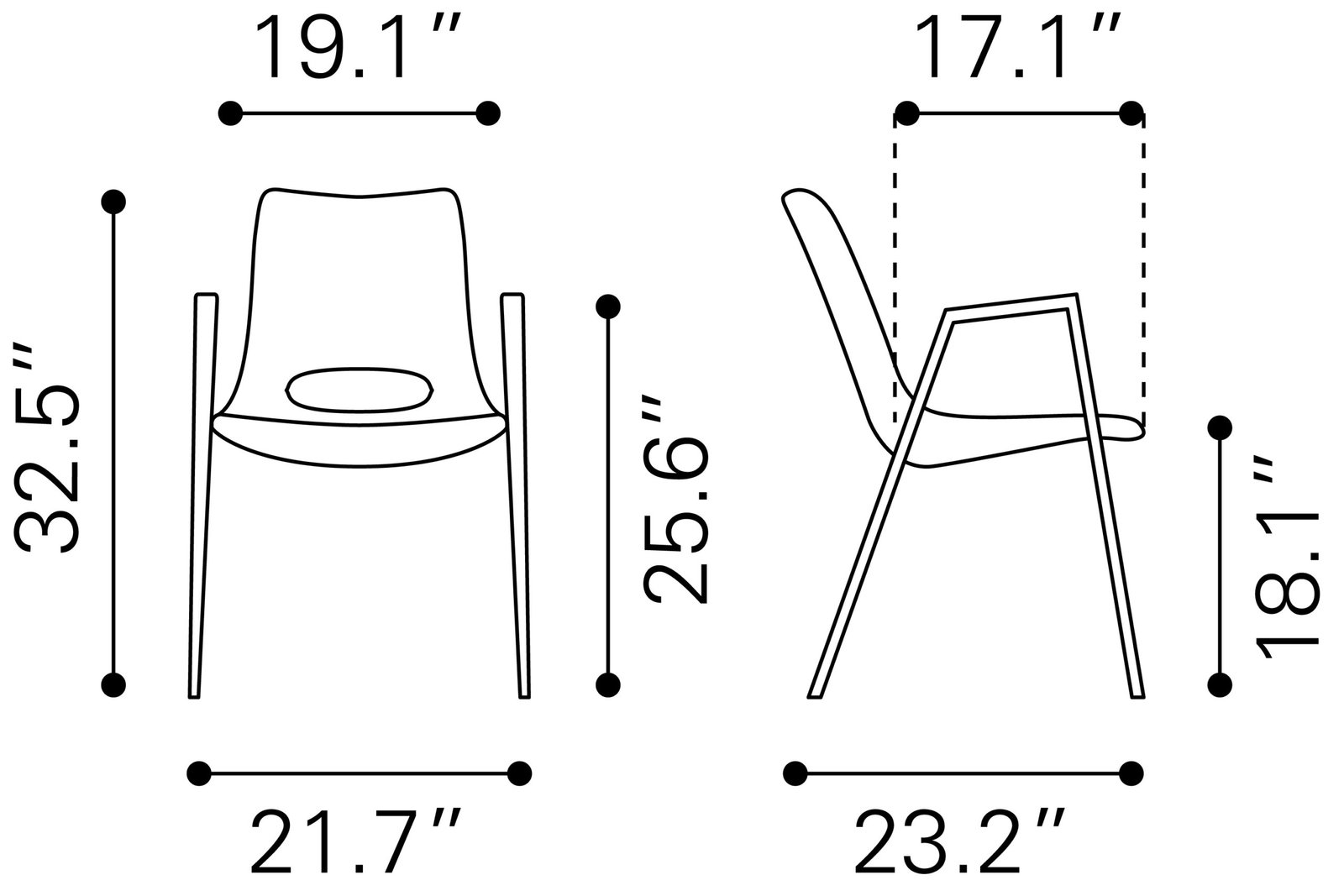 Desi Dining Chair (Set of 2) Black - Image 9