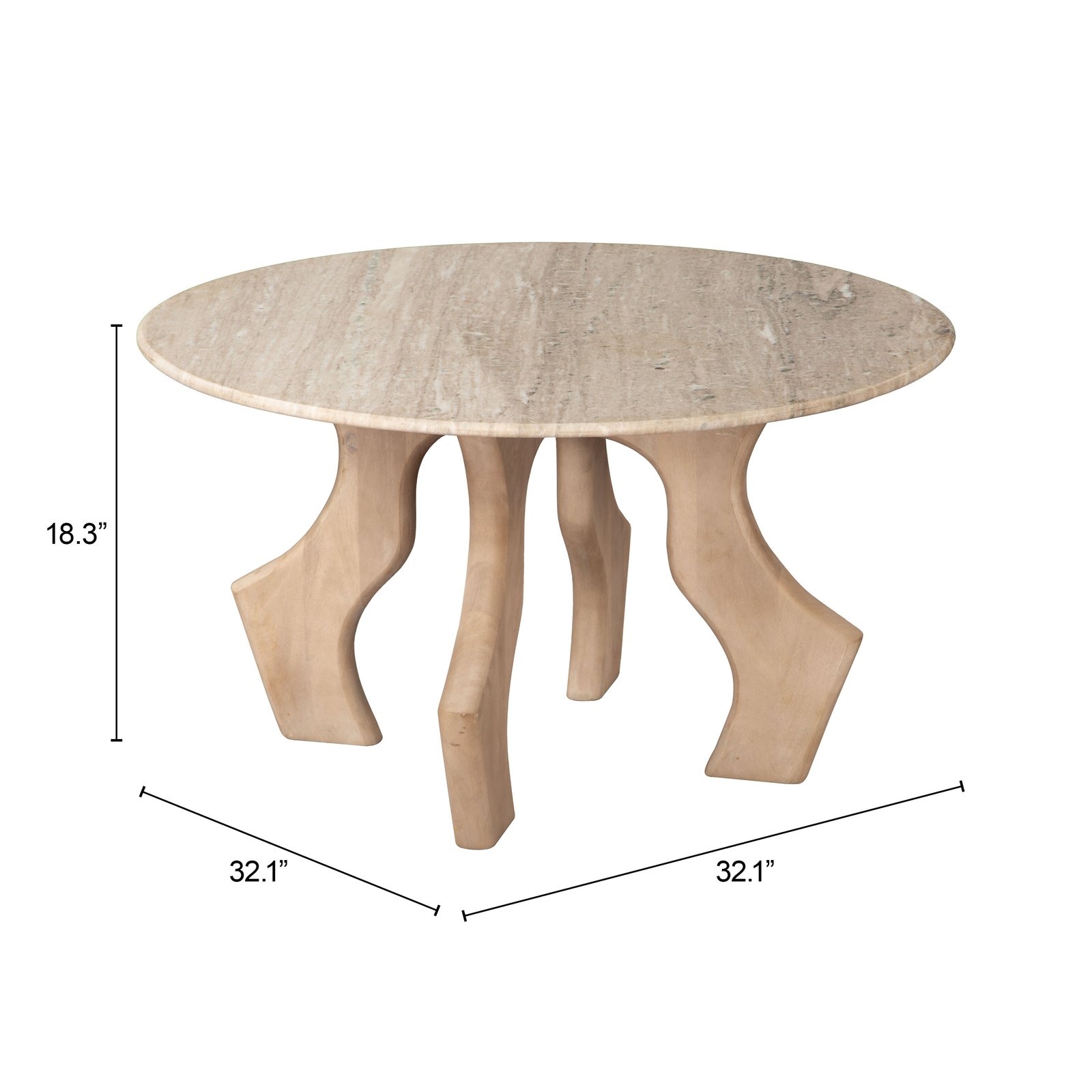 Eda Coffee Table White & Natural - Image 6