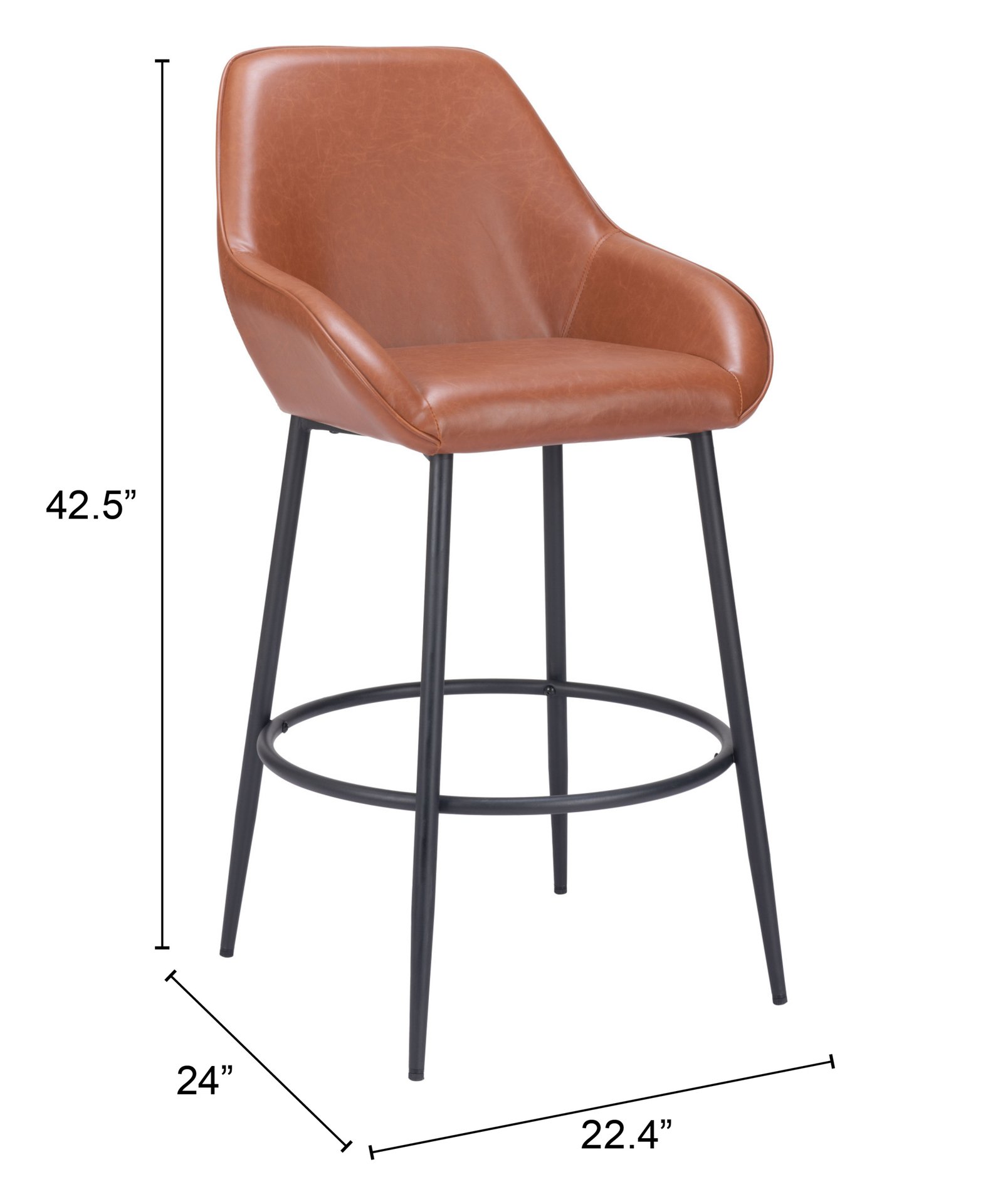 Vila Barstool (Set of 2) Brown - Image 9