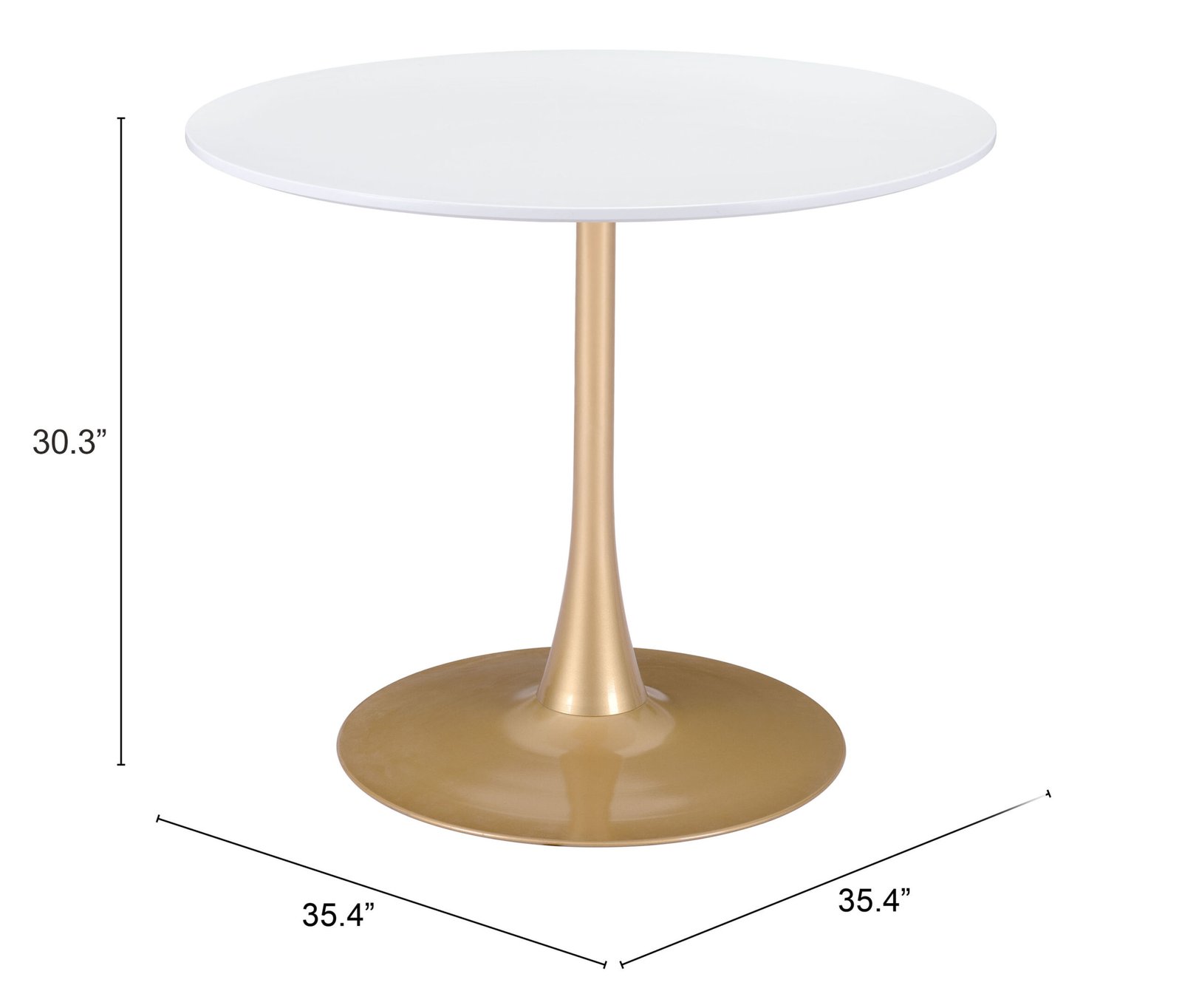 Opus Dining Table White & Gold - Image 9