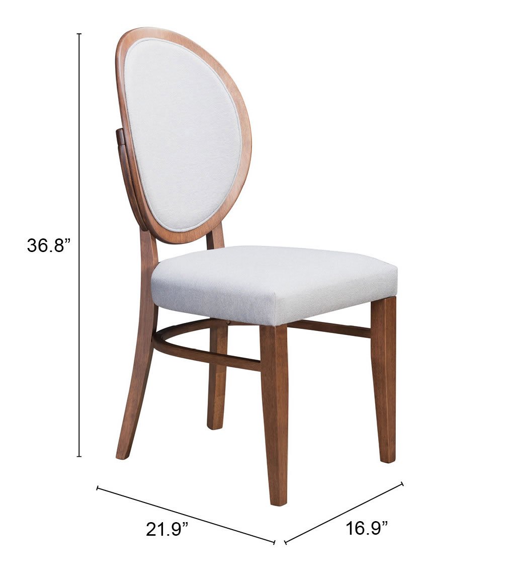Regents Dining Chair (Set of 2) Walnut & Light Gray - Image 9