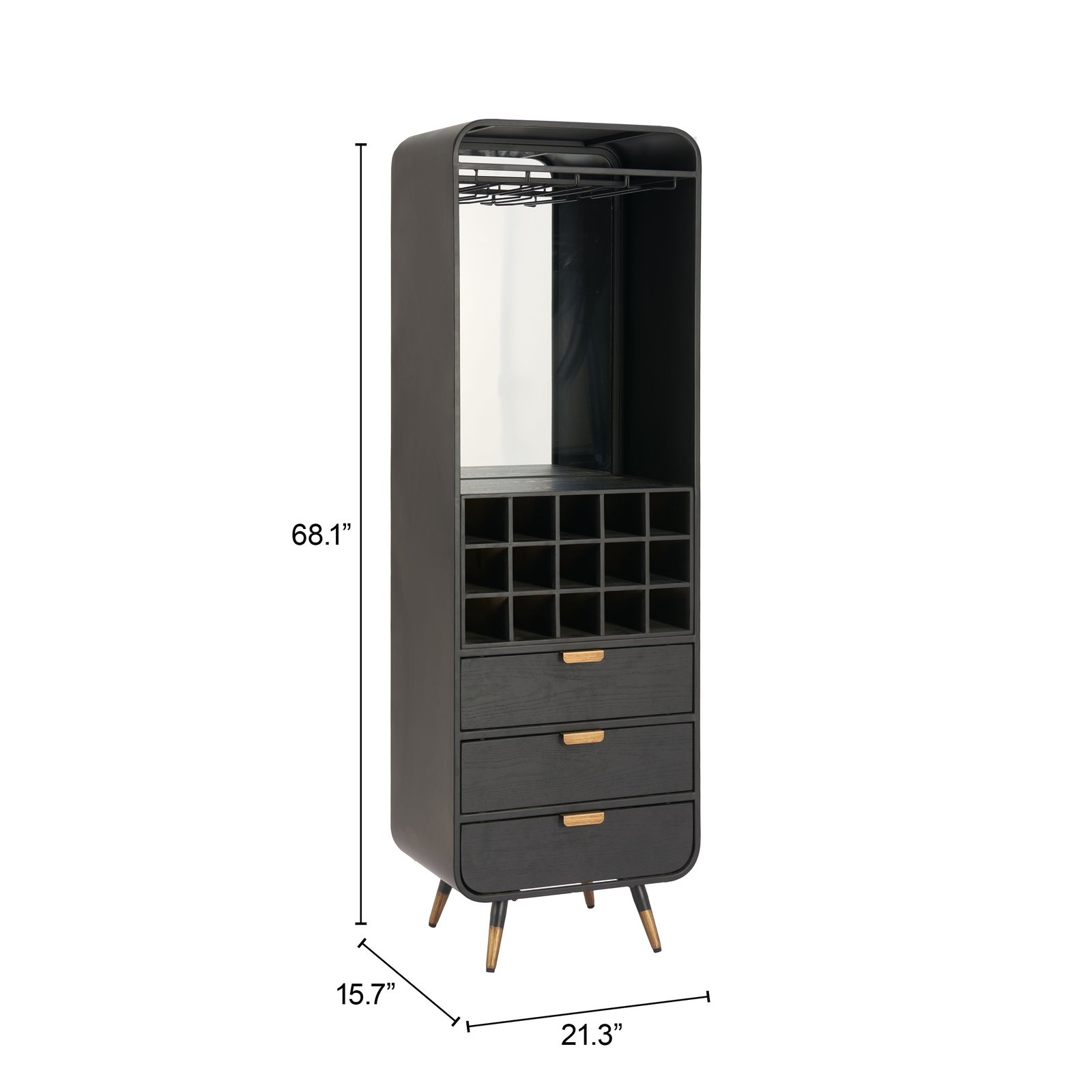 Magara Bar Cabinet Black - Image 9