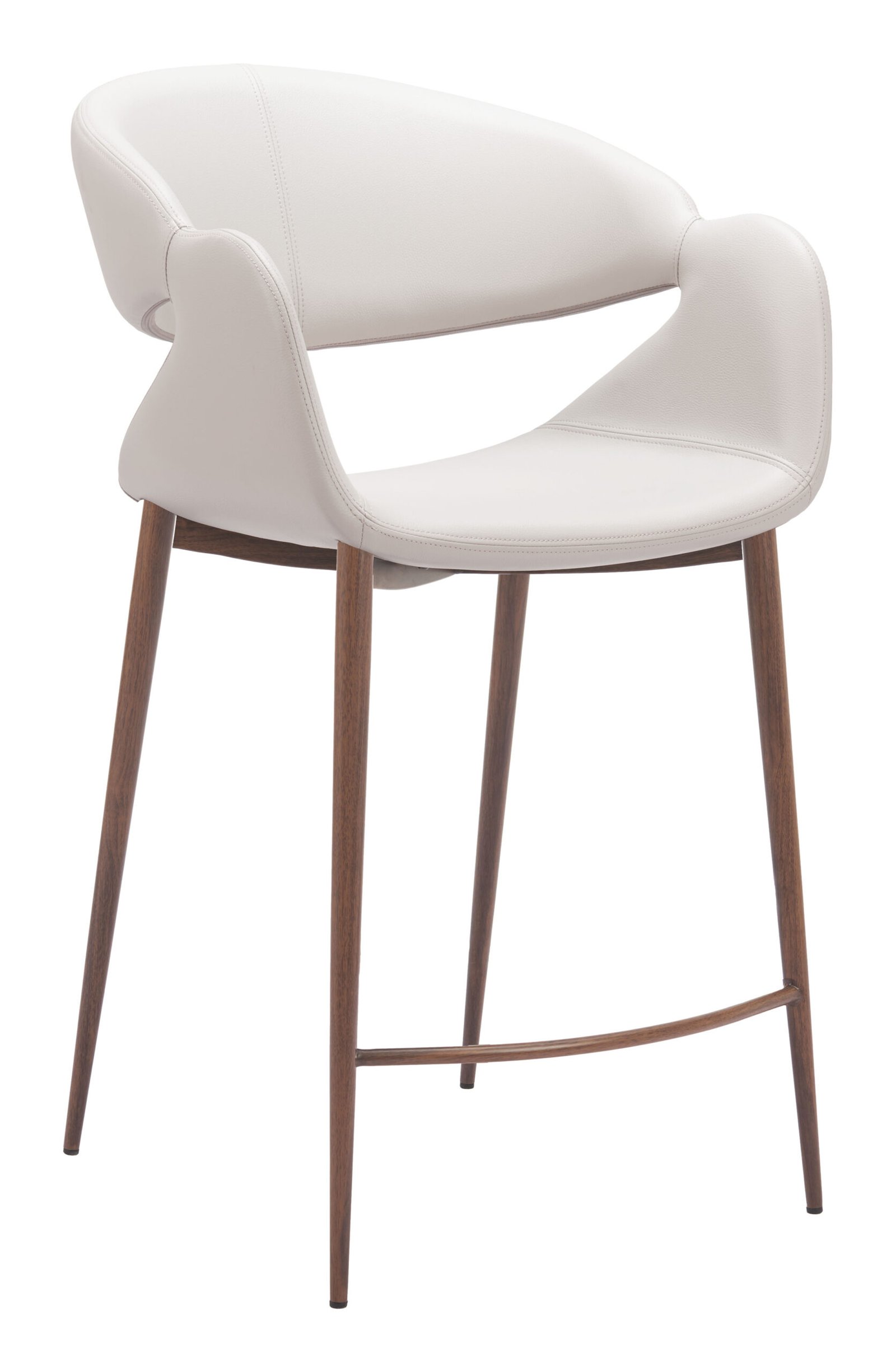 Limay Counter Stool Beige & Walnut