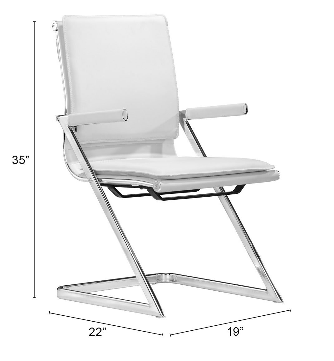 Lider Plus Conference Chair (Set of 2) White - Image 10