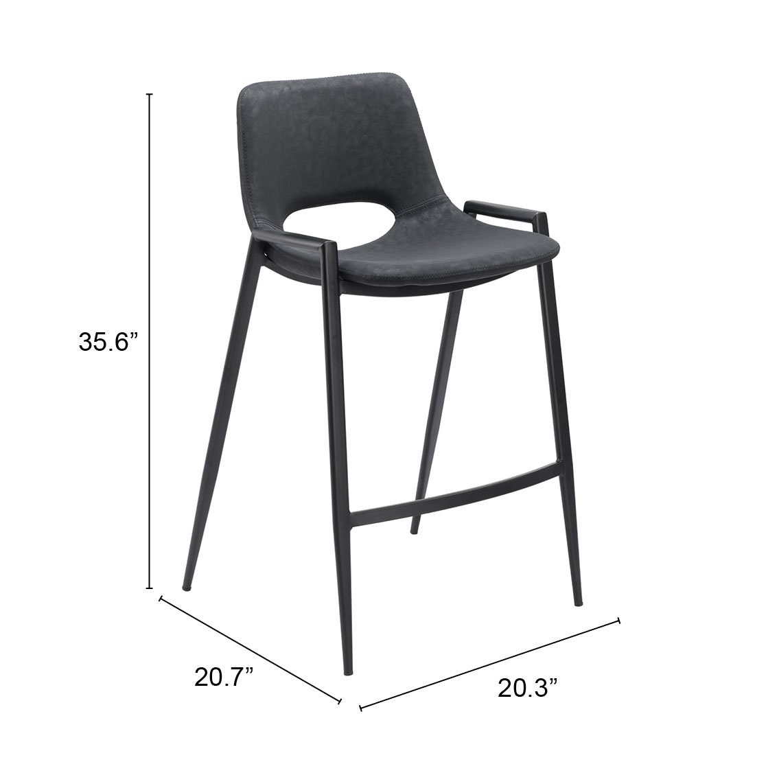 Desi Counter Stool (Set of 2) Black - Image 10