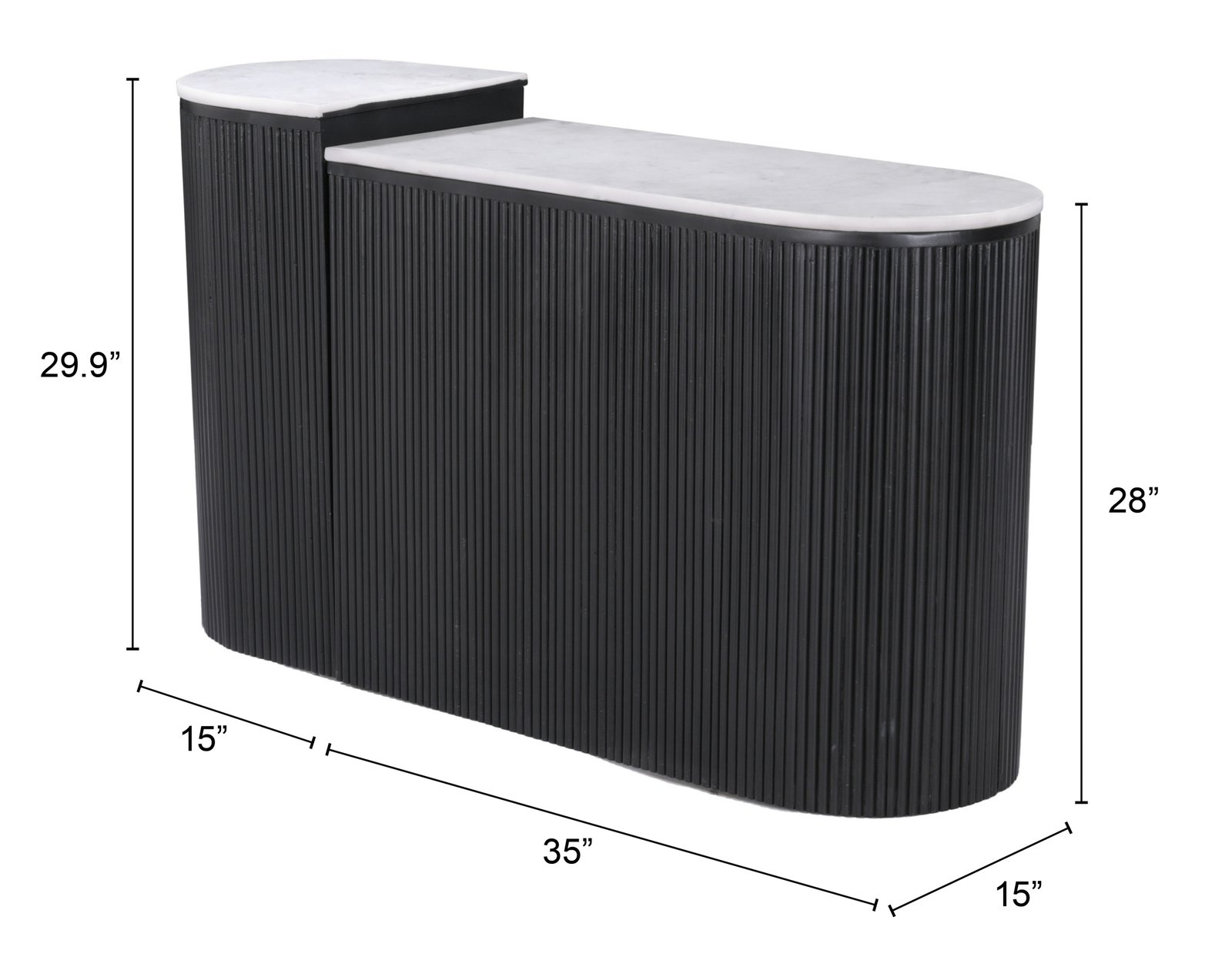 Ormara Console Table Set (2-Piece) White & Black - Image 10