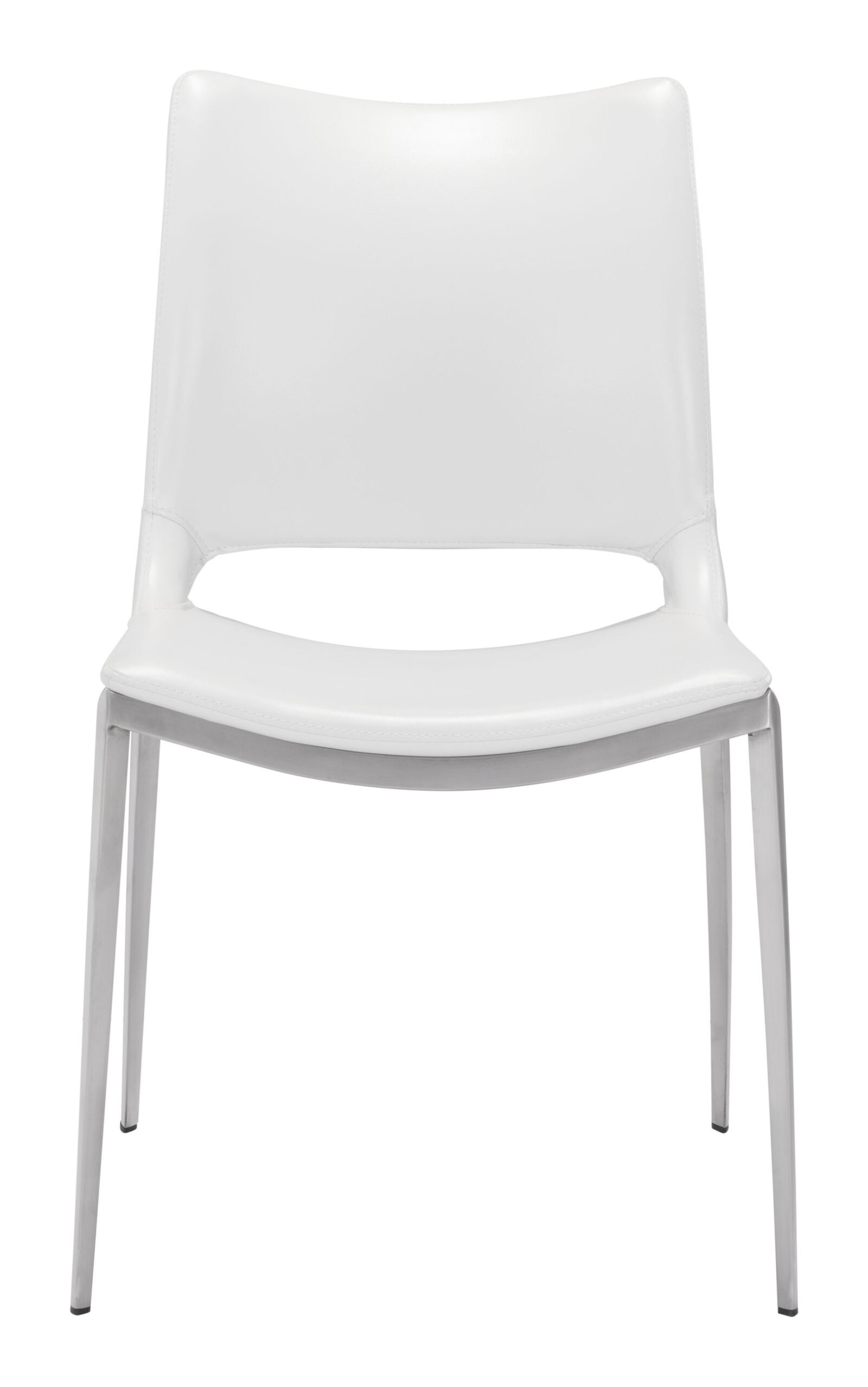 Ace Dining Chair (Set of 2) White & Silver - Image 6