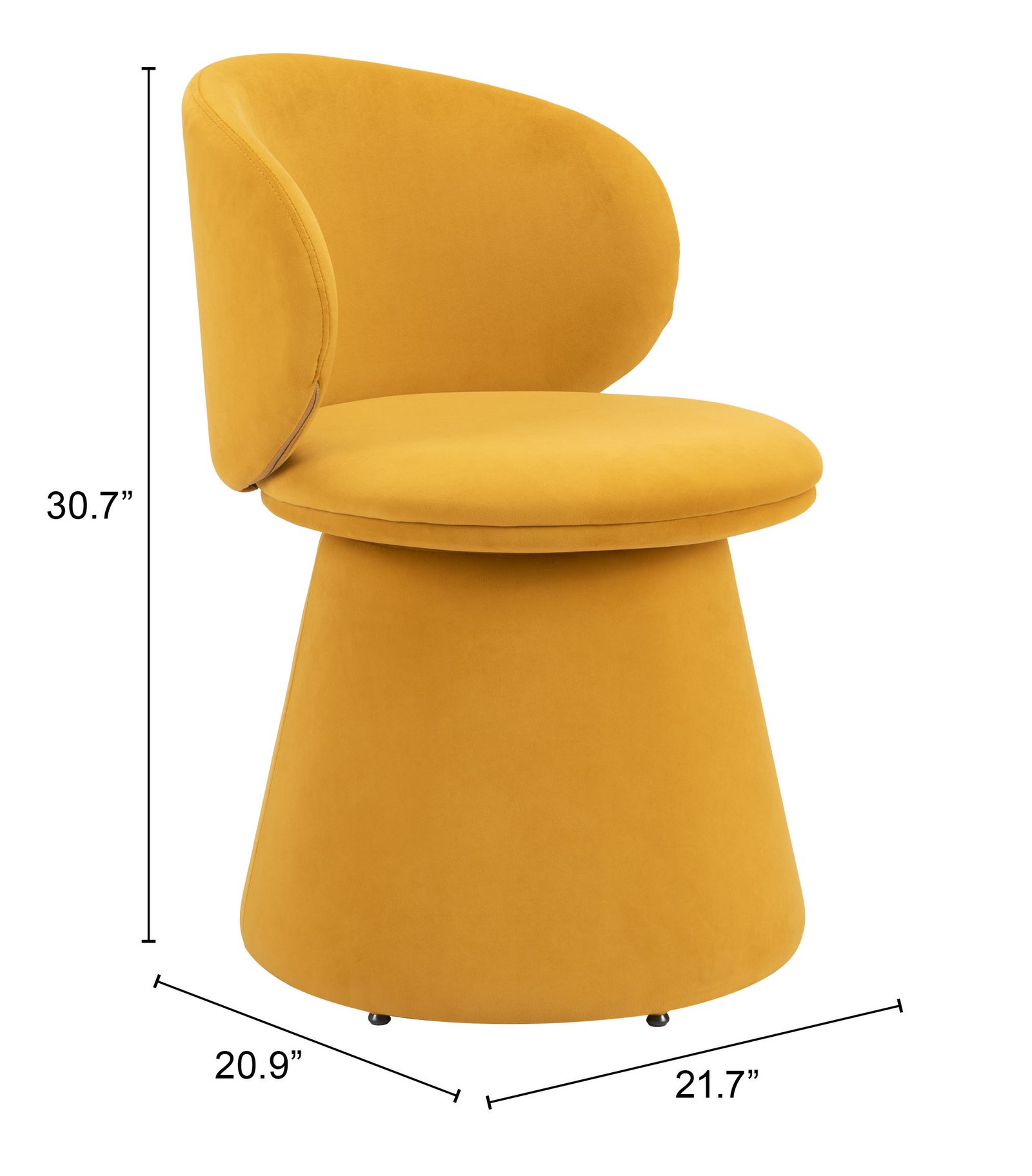 Oblic Swivel Dining Chair Orange - Image 11