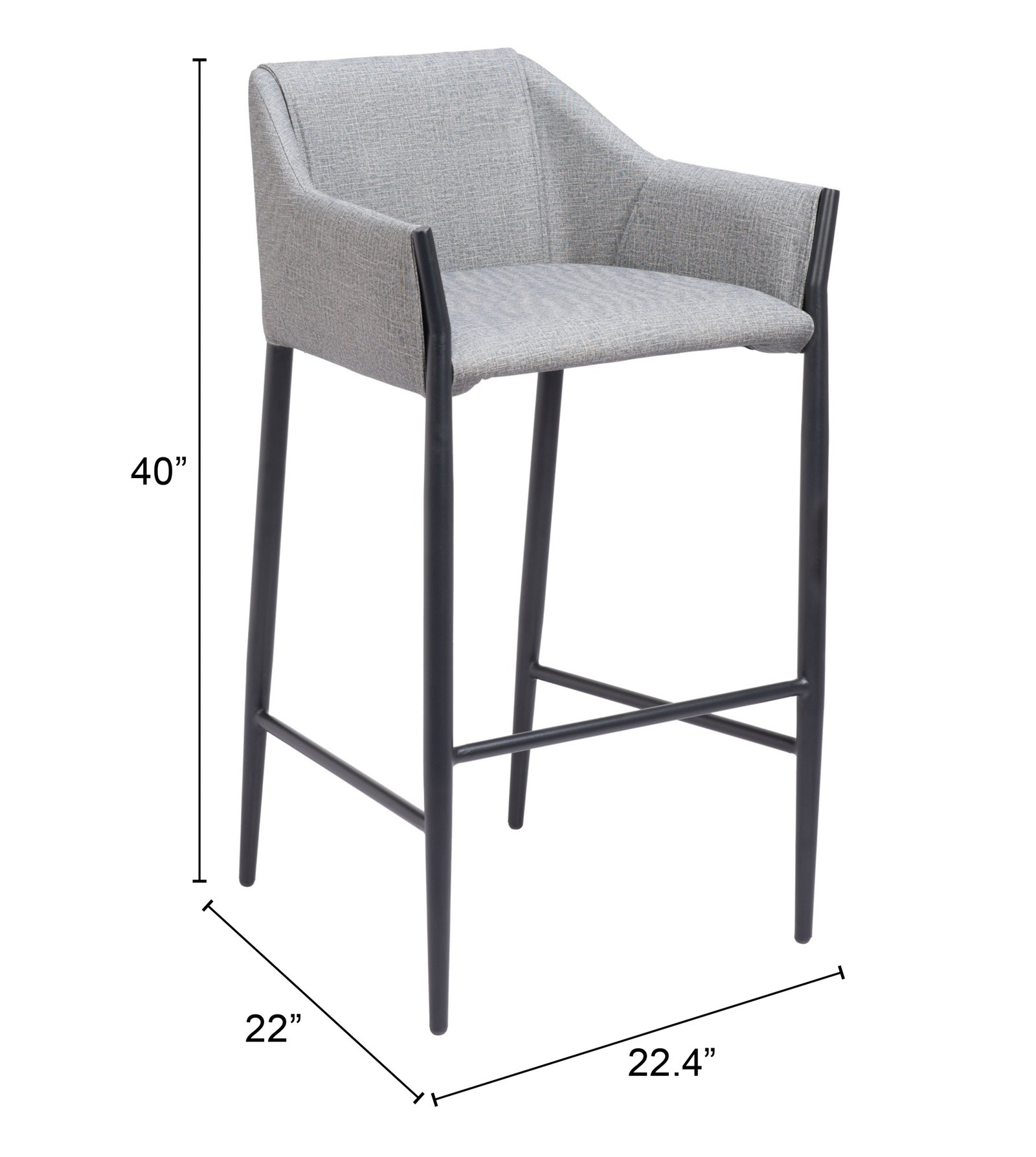 Andover Barstool Slate Gray - Image 11