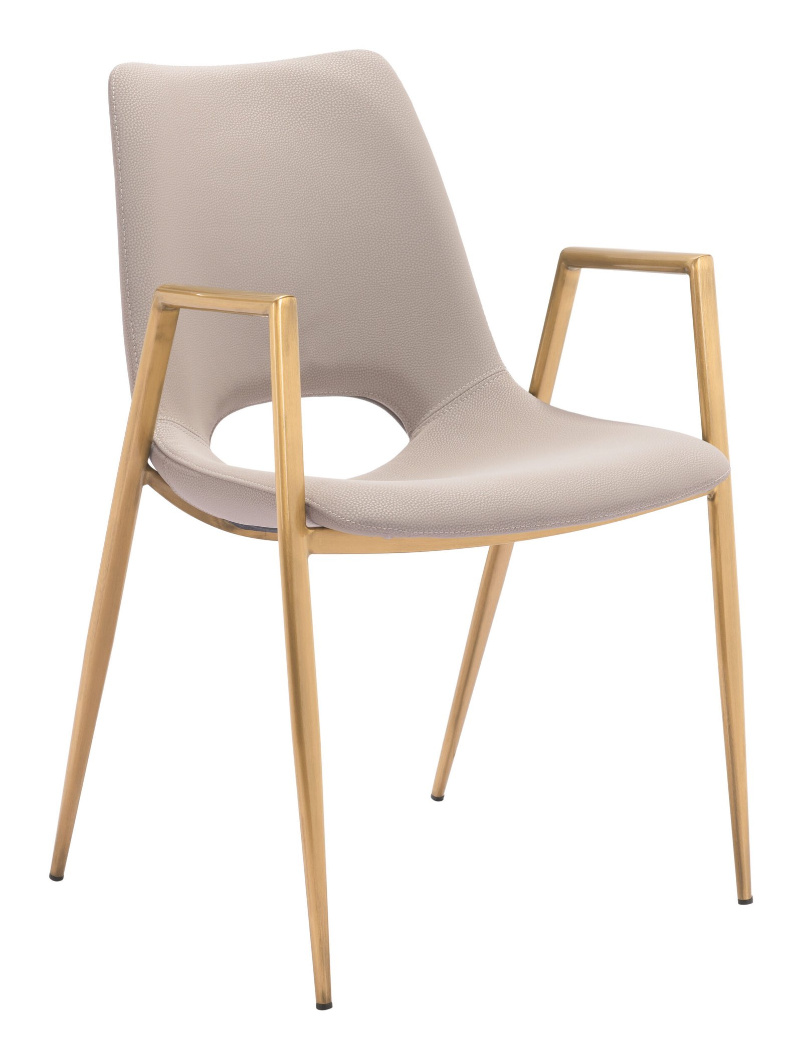 Desi Dining Chair (Set of 2) Beige & Gold - Image 3