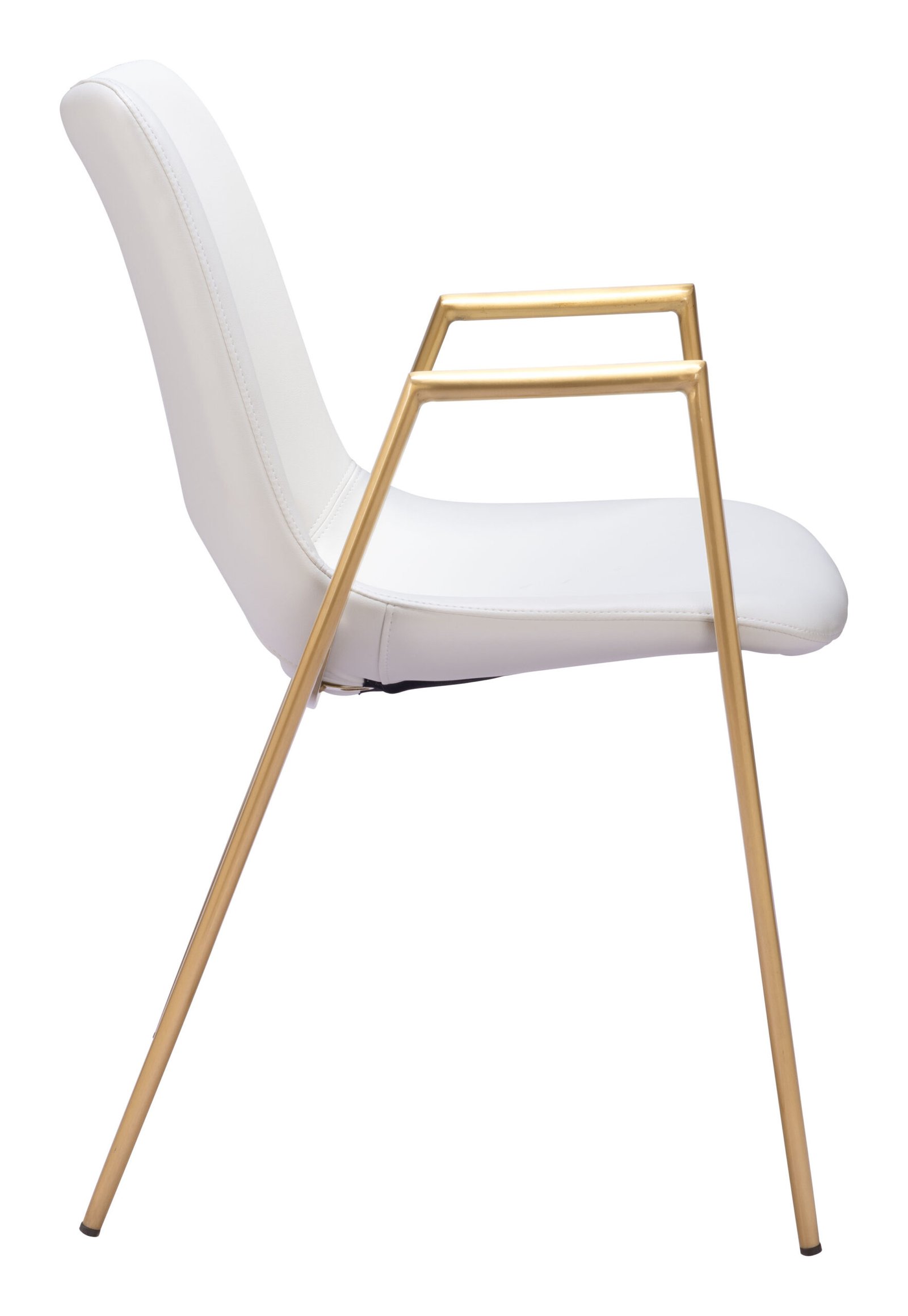 Desi Dining Chair (Set of 2) White & Gold - Image 4