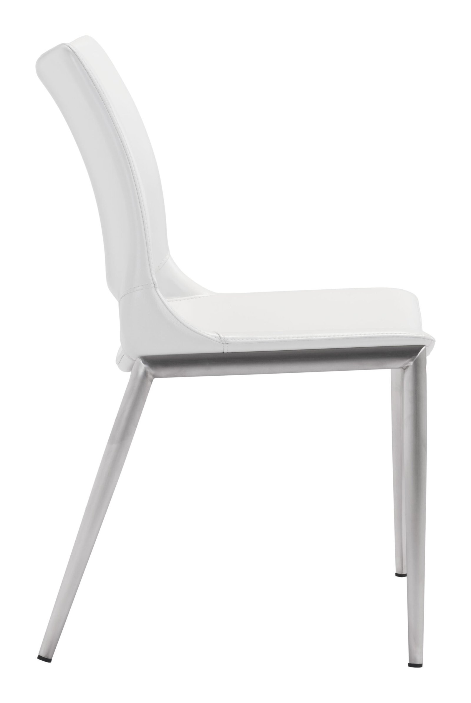Ace Dining Chair (Set of 2) White & Silver - Image 5