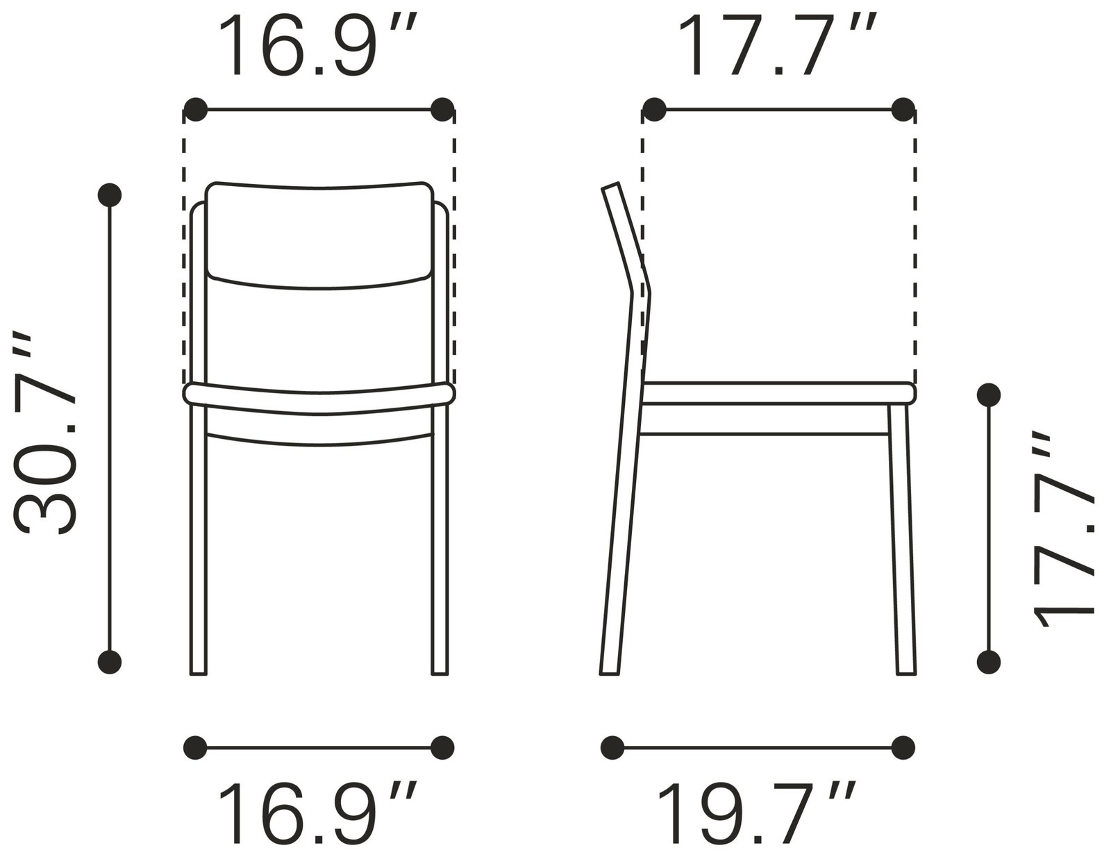 Desdamona Dining Chair (Set of 2) Gray & Black - Image 10