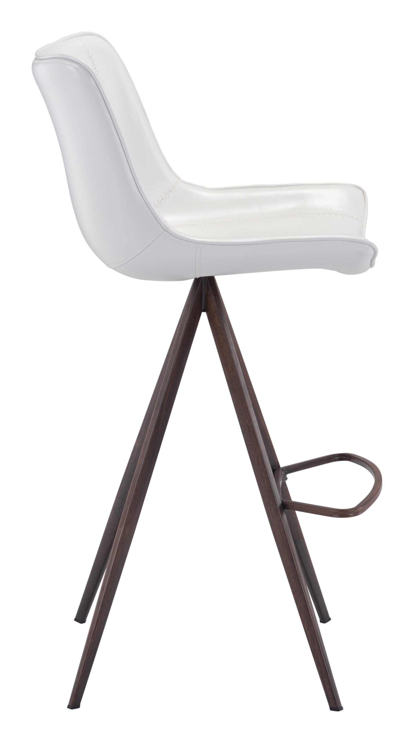 Aki Barstool (Set of 2) White & Walnut - Image 3