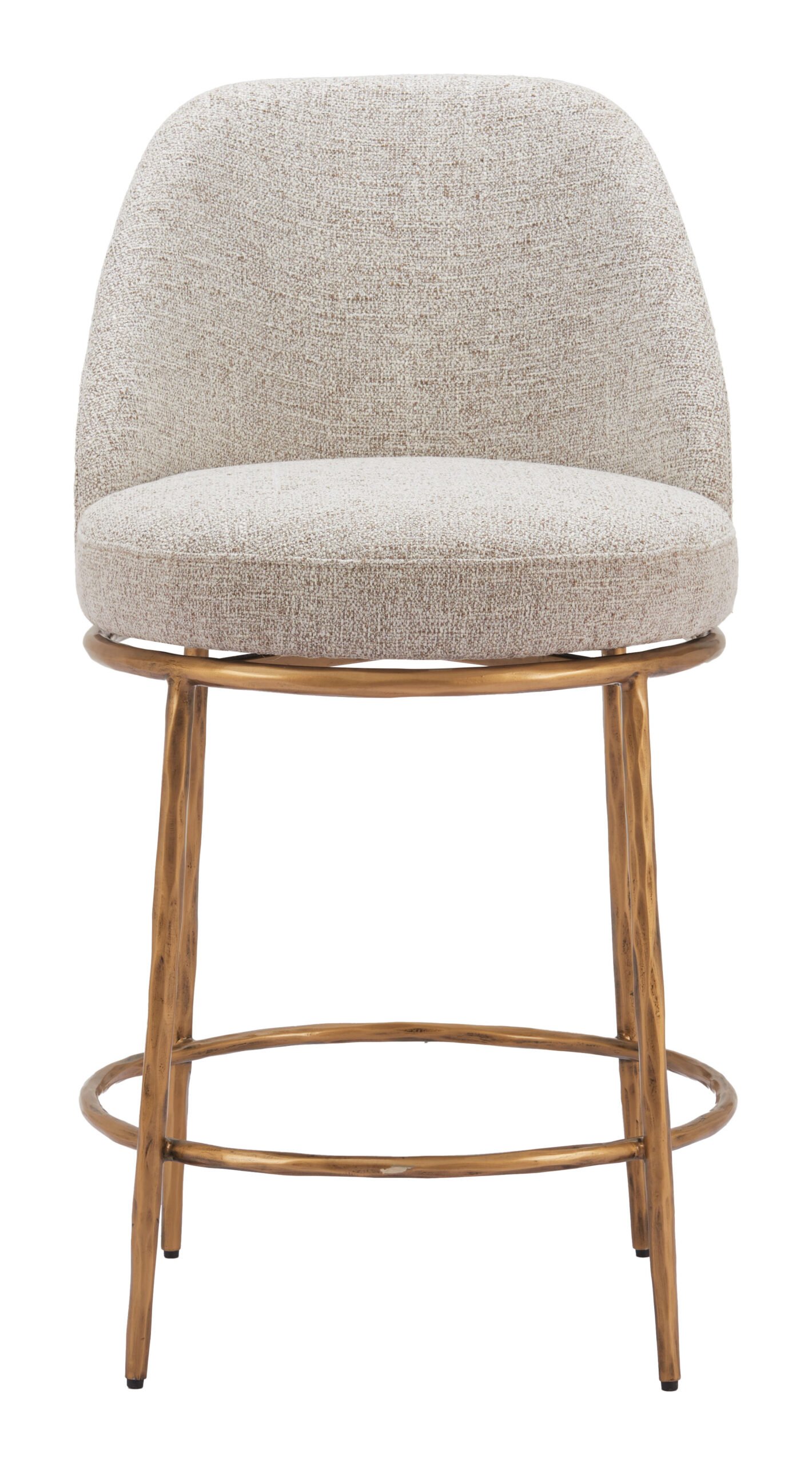 Nordhavn Swivel Counter Stool Beige & Gold - Image 4
