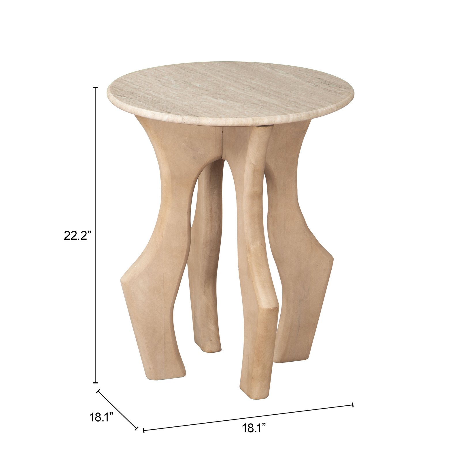 Eda Side Table White & Natural - Image 6