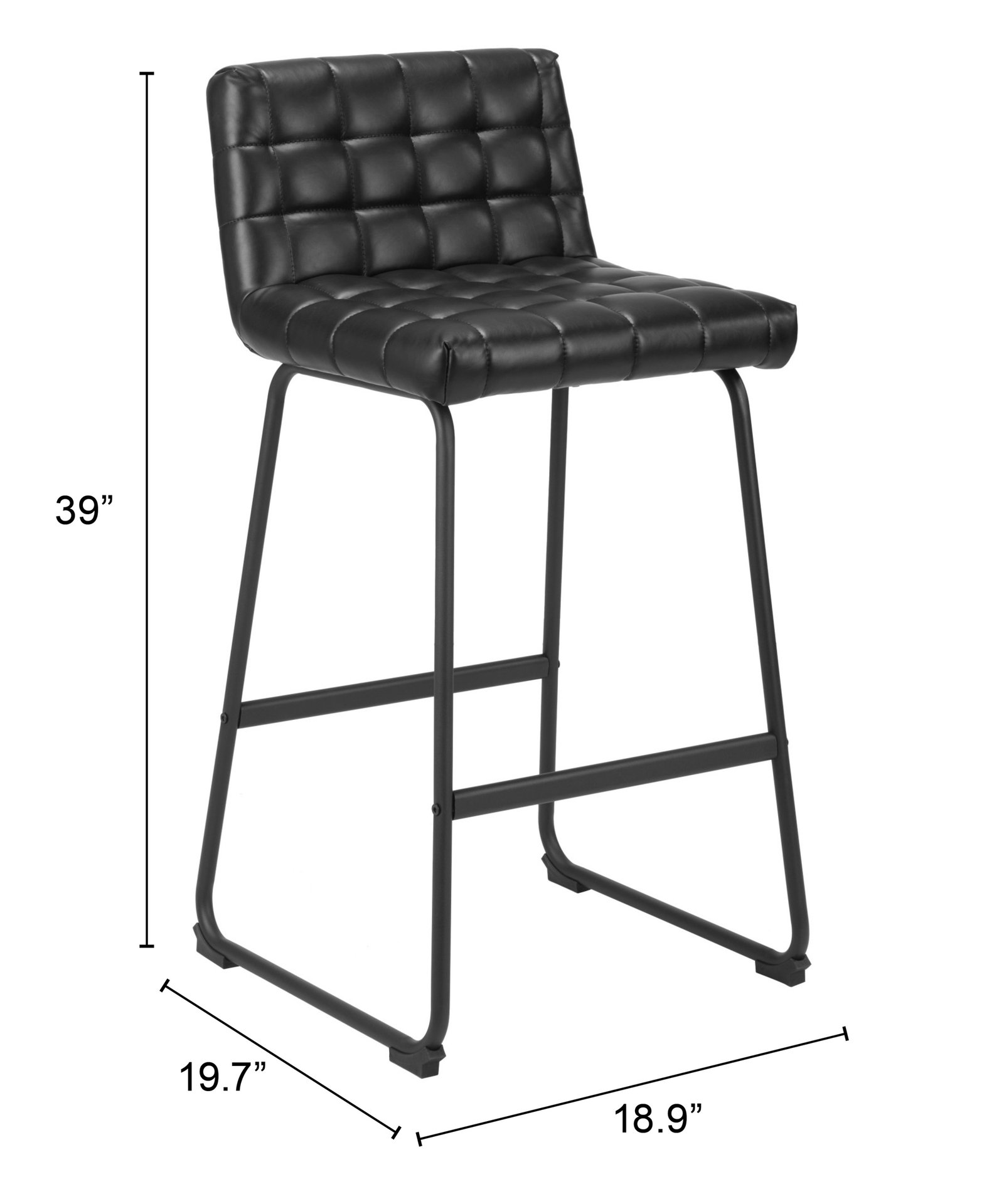 Pago Barstool (Set of 2) Black - Image 10